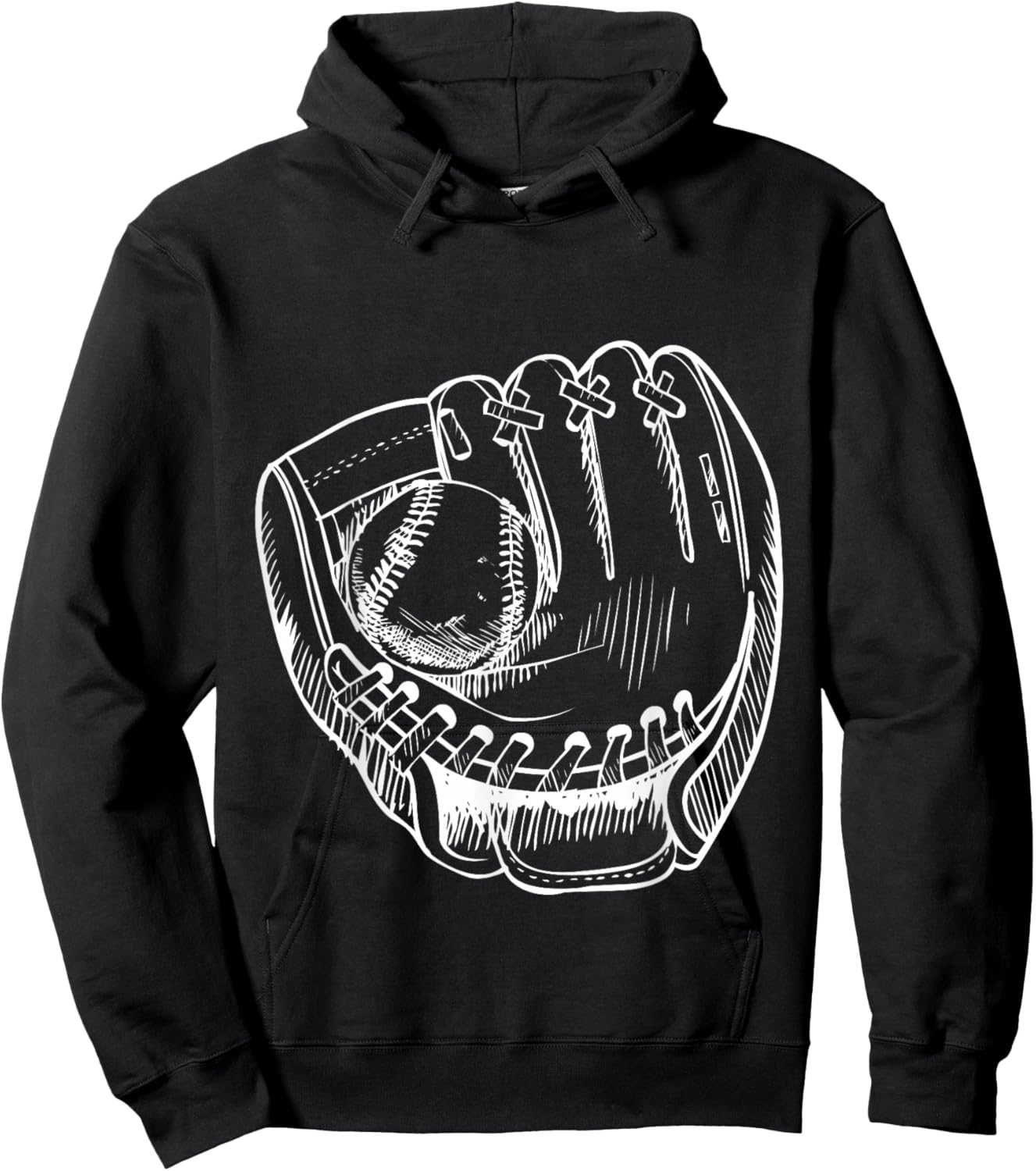 Old School Baseball Glove Mitt Hoodie - Hoodie | Black