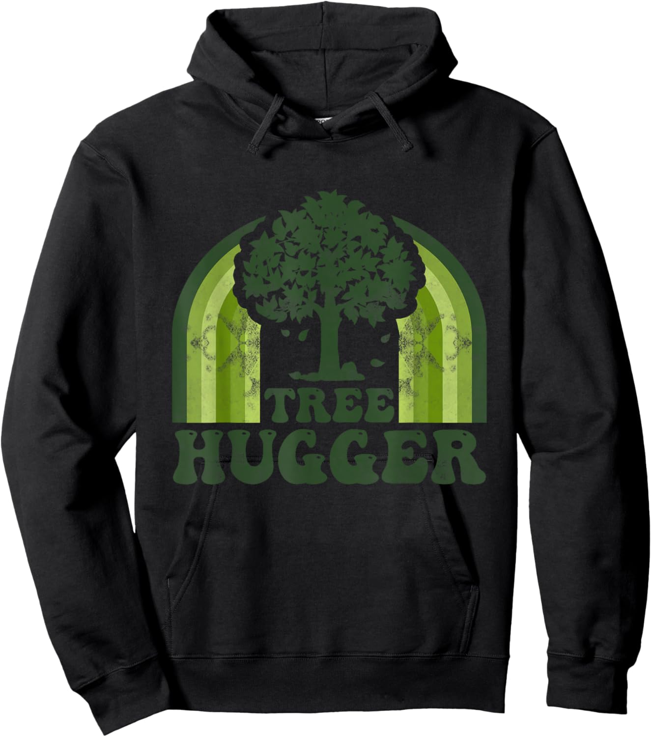 Tree Hugger Vintage Retro Nature Environmental Earth Day Hoodie - Hoodie | Black