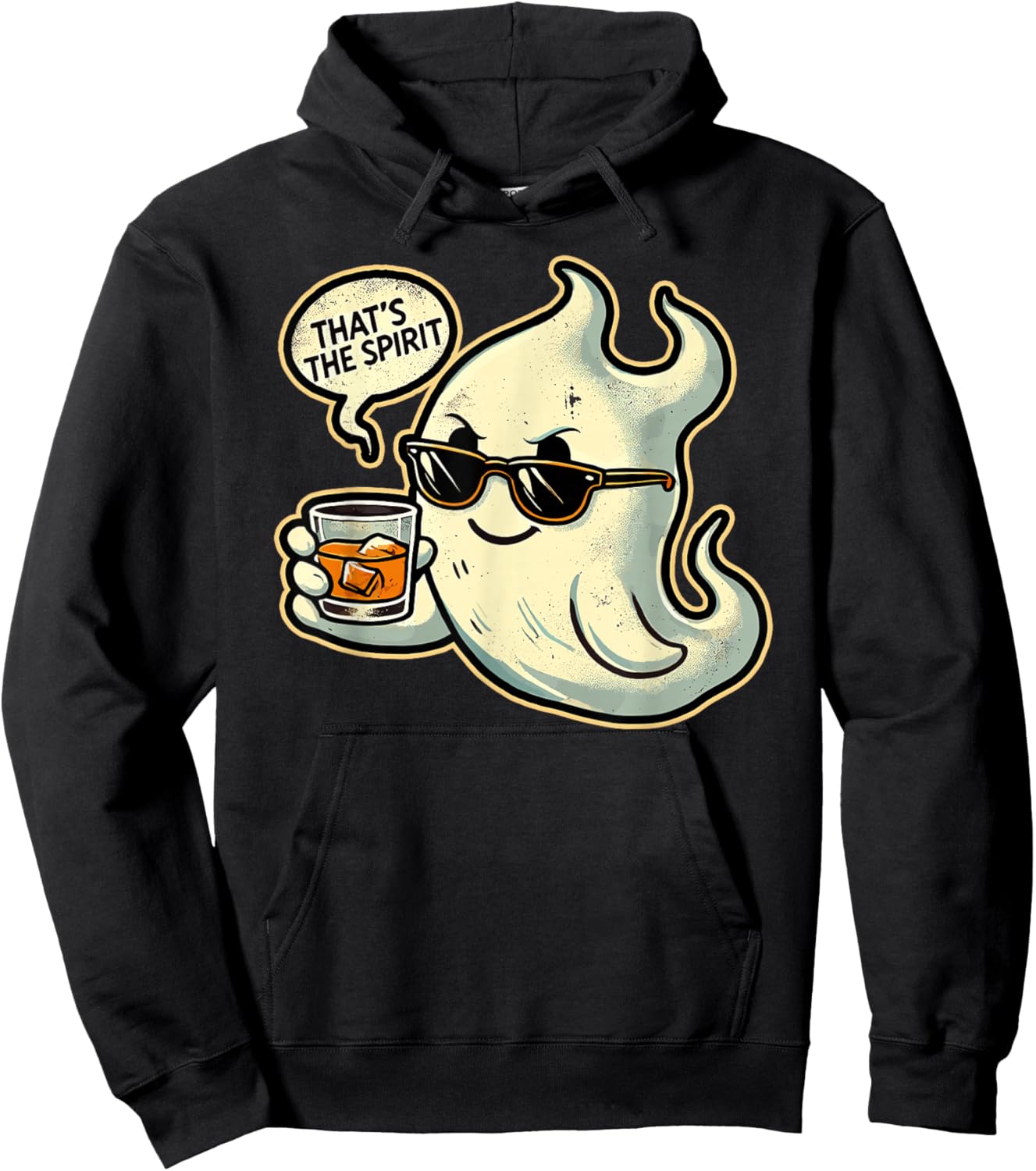 Cool Ghost Whiskey Pun Men Women Funny Halloween Hoodie - Hoodie | Black