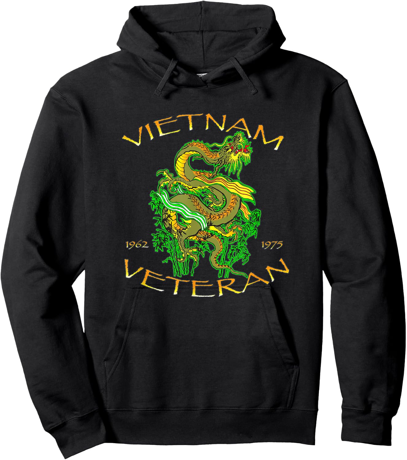 Vietnam Veteran Ribbons and Dragon Hoodie - Hoodie | Black