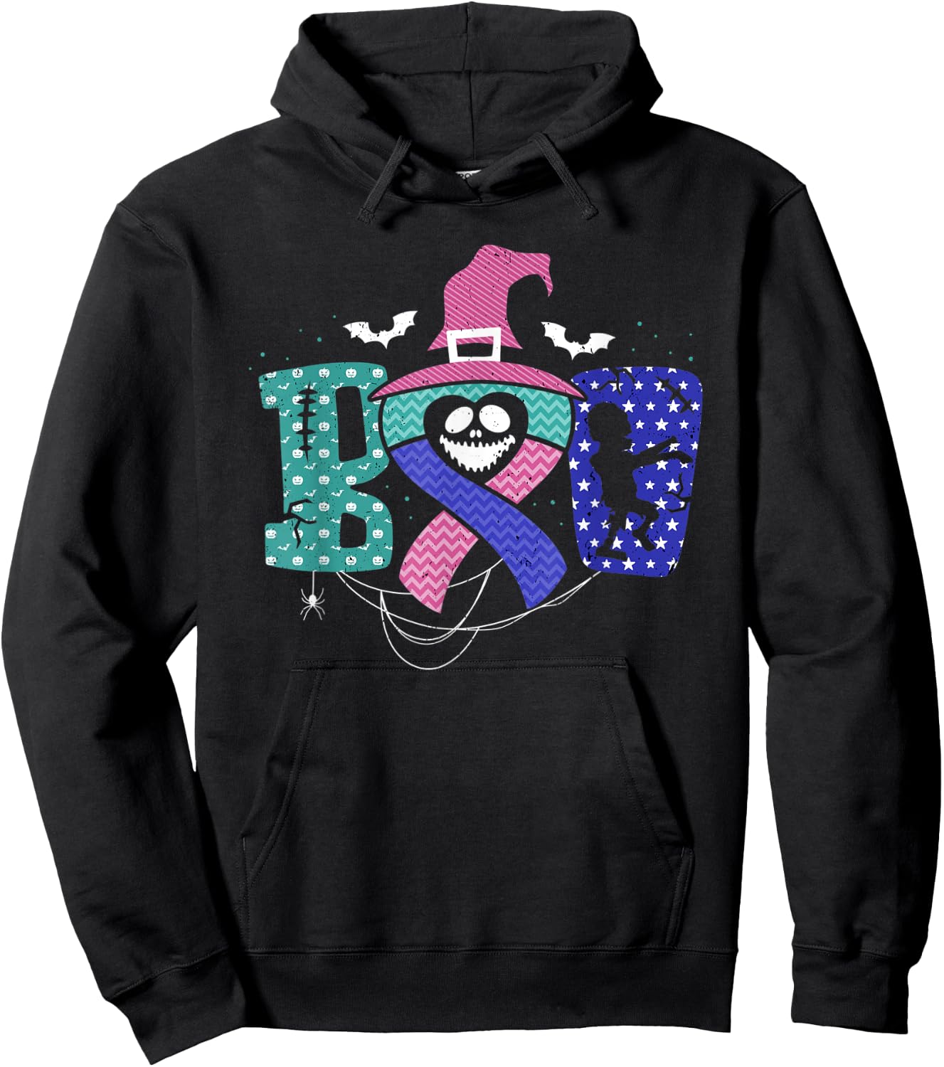 Thyroid Cancer Halloween Thyroid Ribbon Fighter Survivor Hoodie - Hoodie | Black