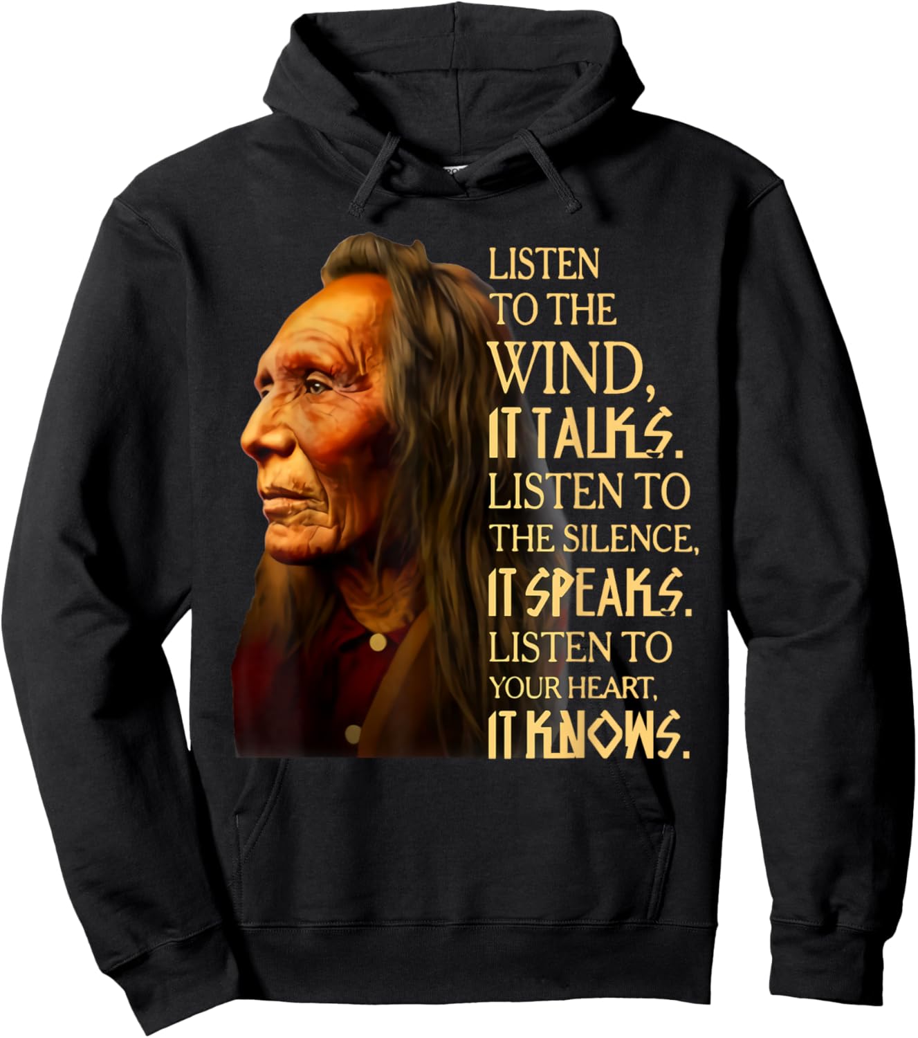 Listen to the wind it talks listen to the silence it speaks Hoodie - Hoodie | Black