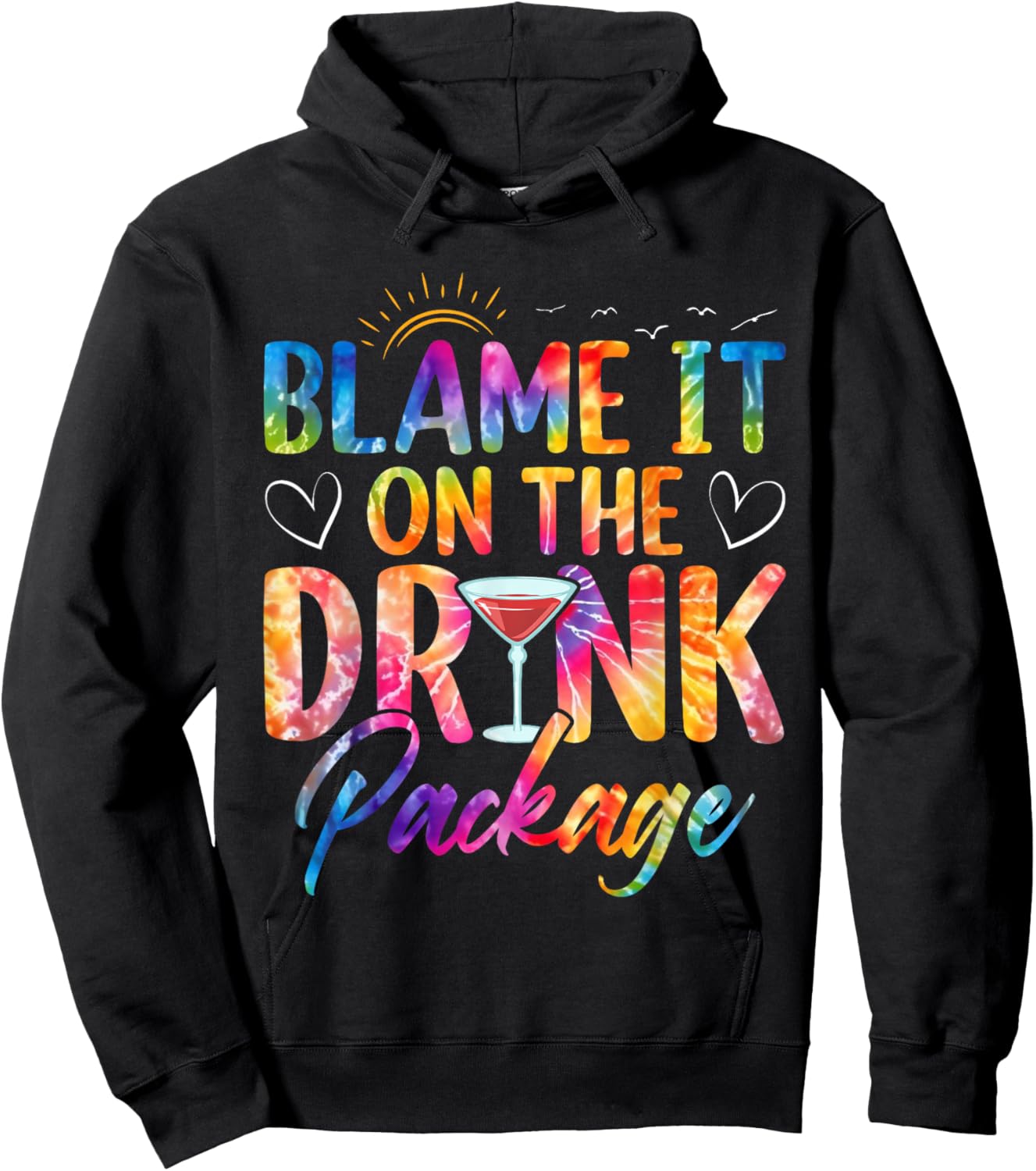 Girls Cruise Blame It on the Drink Package Drinking Booze Hoodie - Hoodie | Black