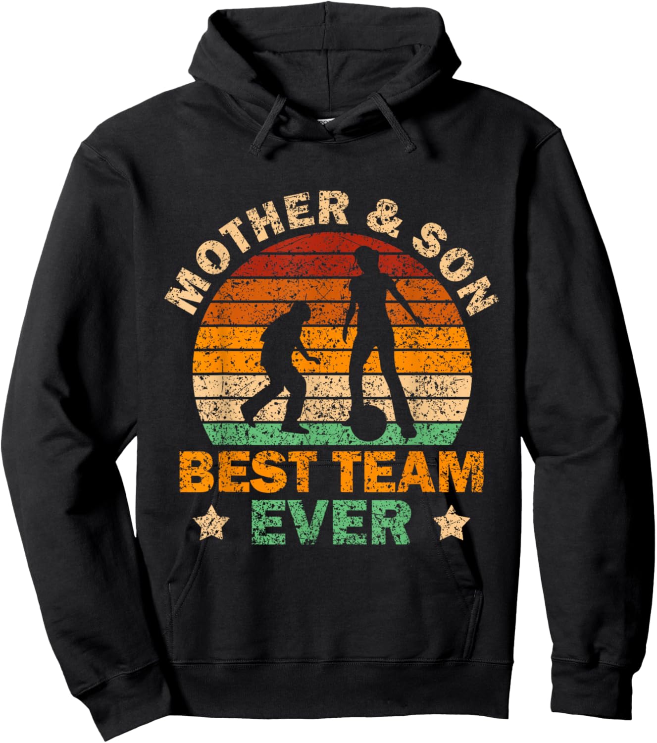 Mother & Son Best Team Ever Sons Matching Mom Mother Son Hoodie - Hoodie | Black