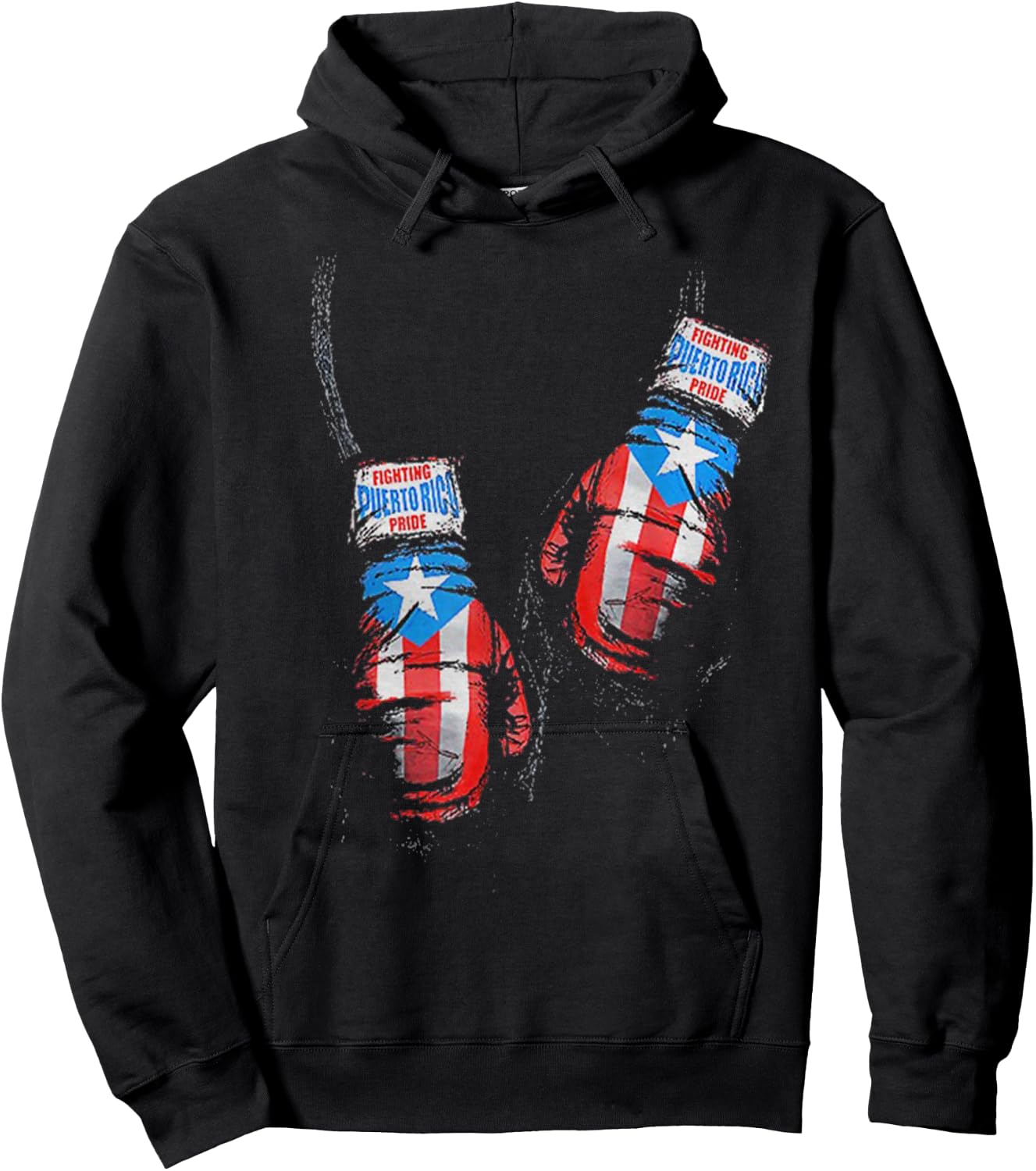 American Flag Boxing USA Gloves Gym Boxer Fitness Coach Men Hoodie - Hoodie | Black