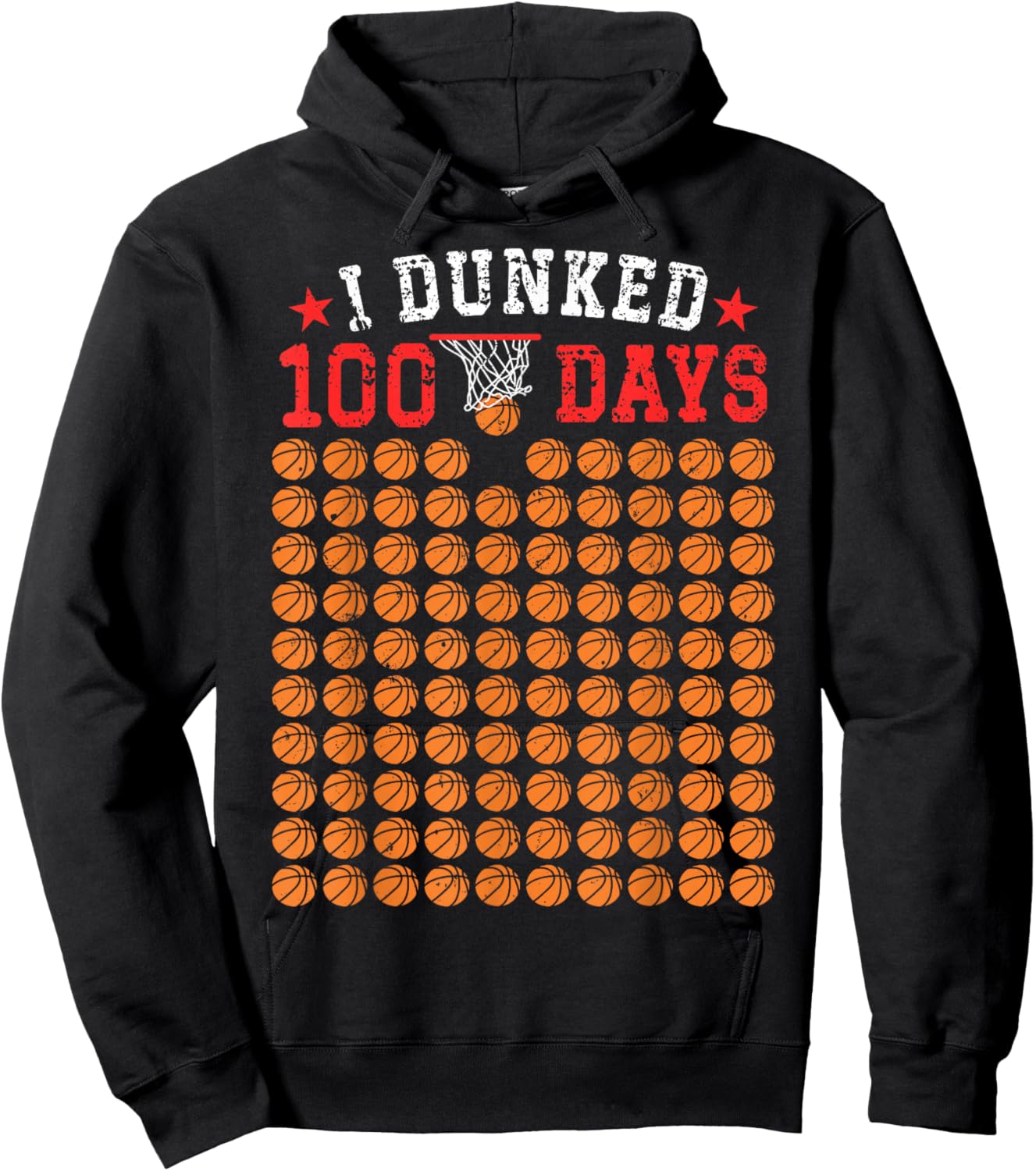 100 Days Of School Basketball Dunked 100th Day For Boys Kids Hoodie - Hoodie | Black