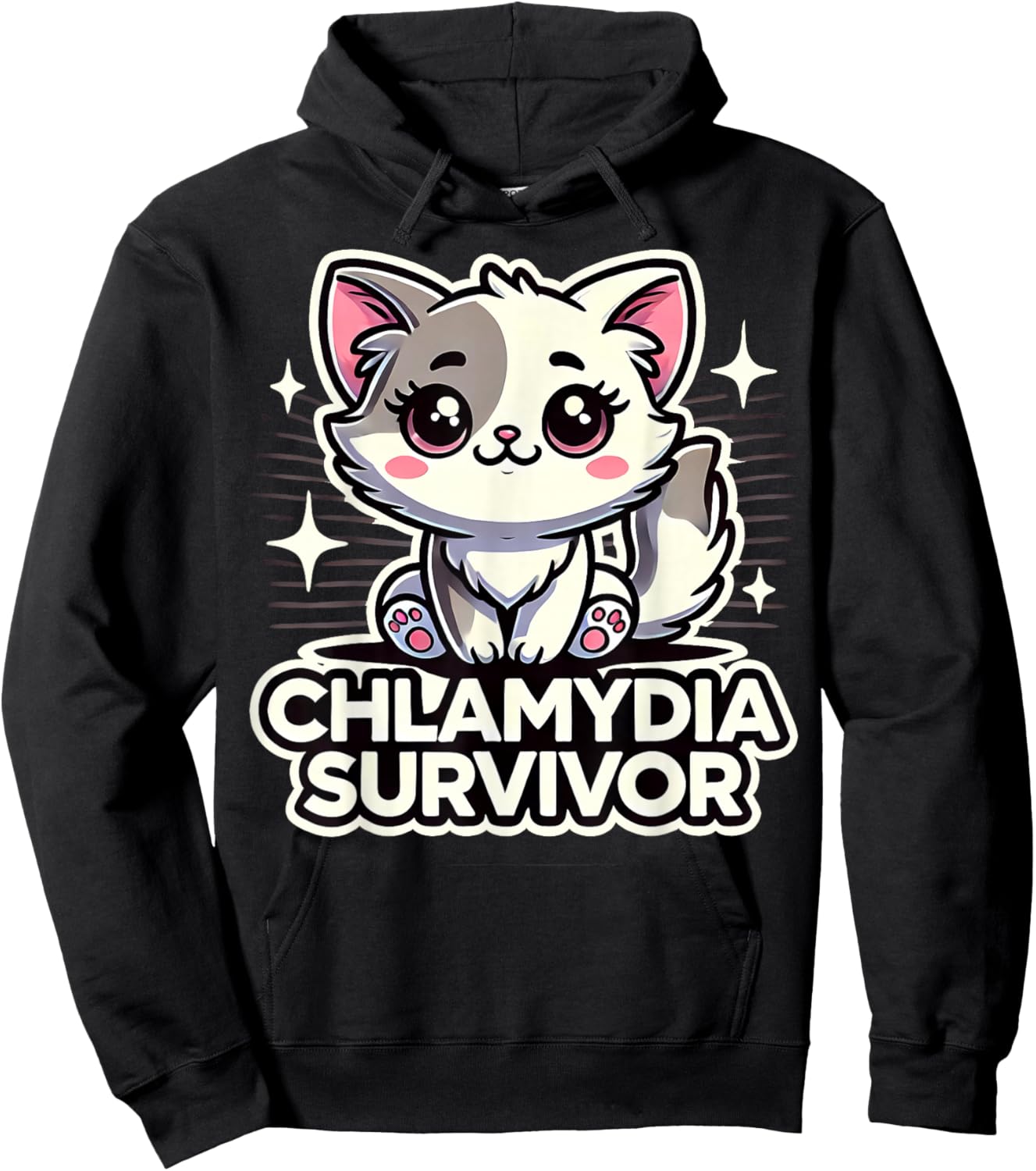 Funny Inappropriate Chlamydia Survivor Embarrassing Adult Hoodie - Hoodie | Black