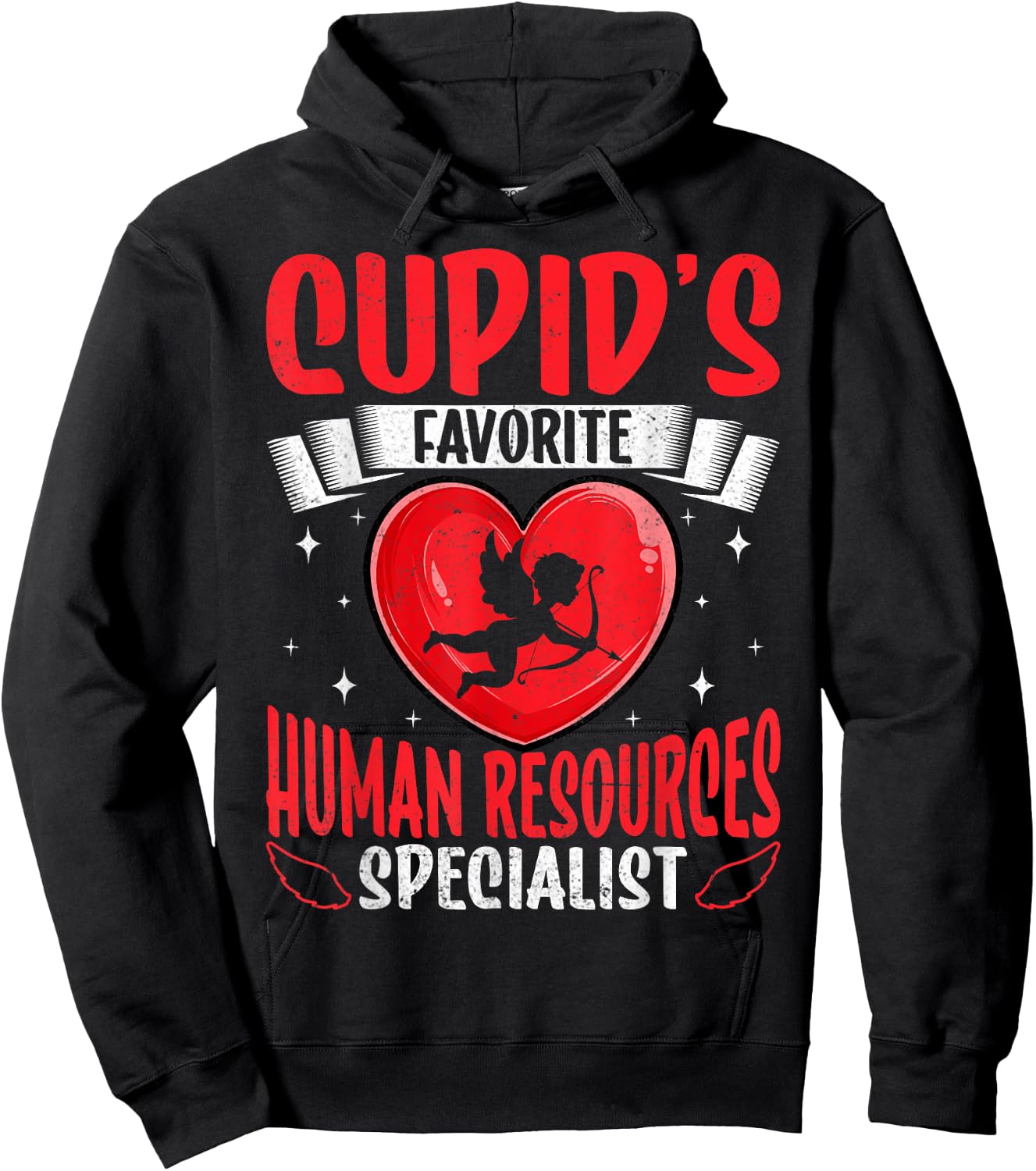 Cupid's Favorite Human Resources Specialist HR Valentine's Hoodie - Hoodie | Black