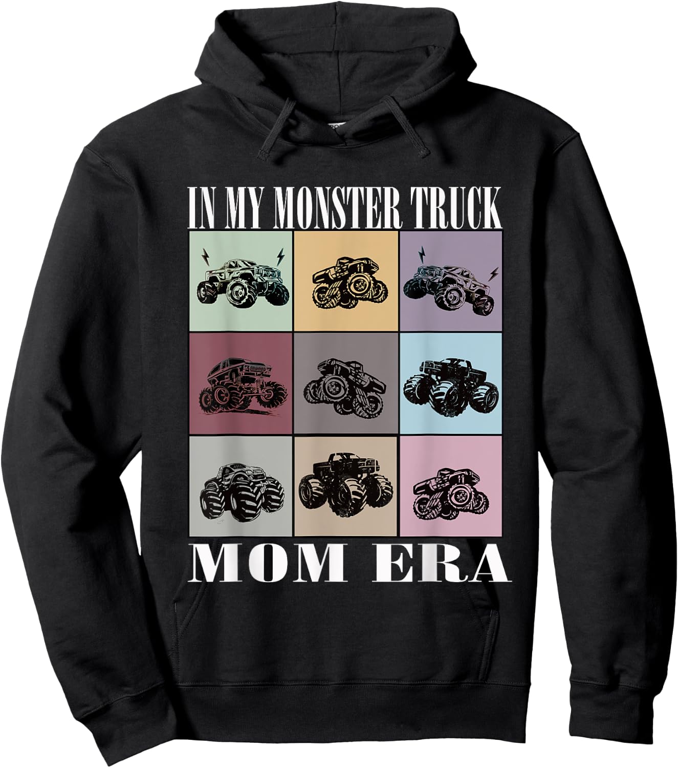 In My Monster Trucks Mom Era Hoodie - Hoodie | Black