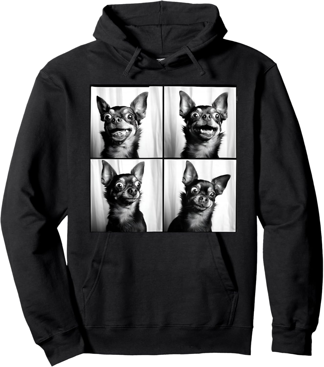 Weird Chihuahua Photoshoot Funny Dog Face Chihuahua Mom Hoodie - Hoodie | Black