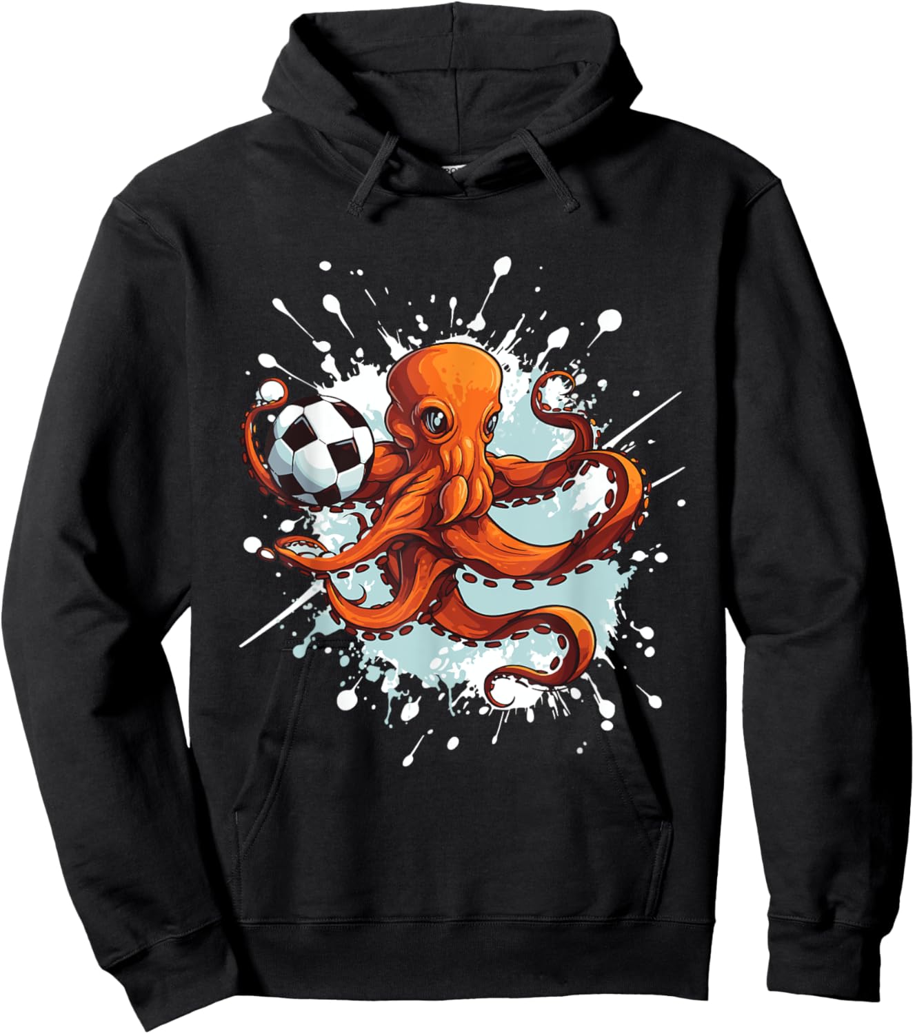 Octopus Playing Soccer Animal Sports Team Hoodie - Hoodie | Black