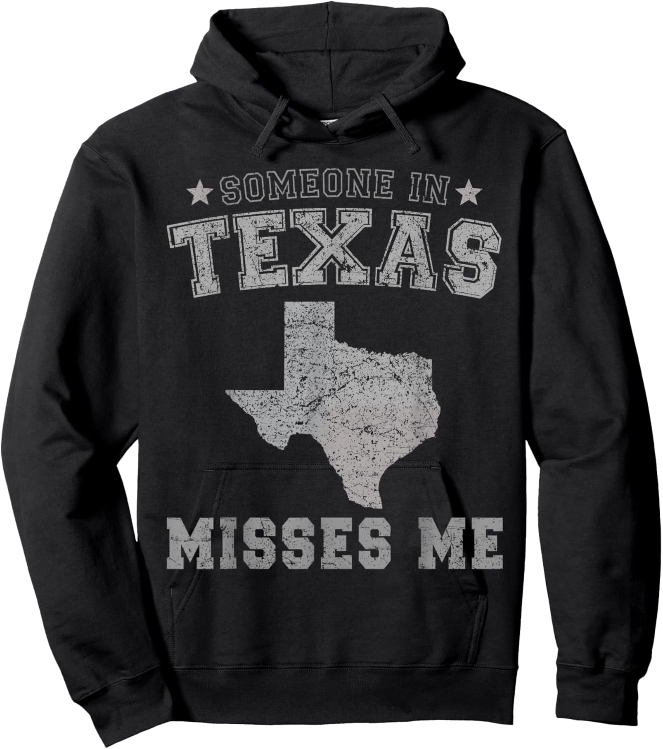 Someone In Texas Misses Me Heart Vintage State Hoodie - Hoodie | Black