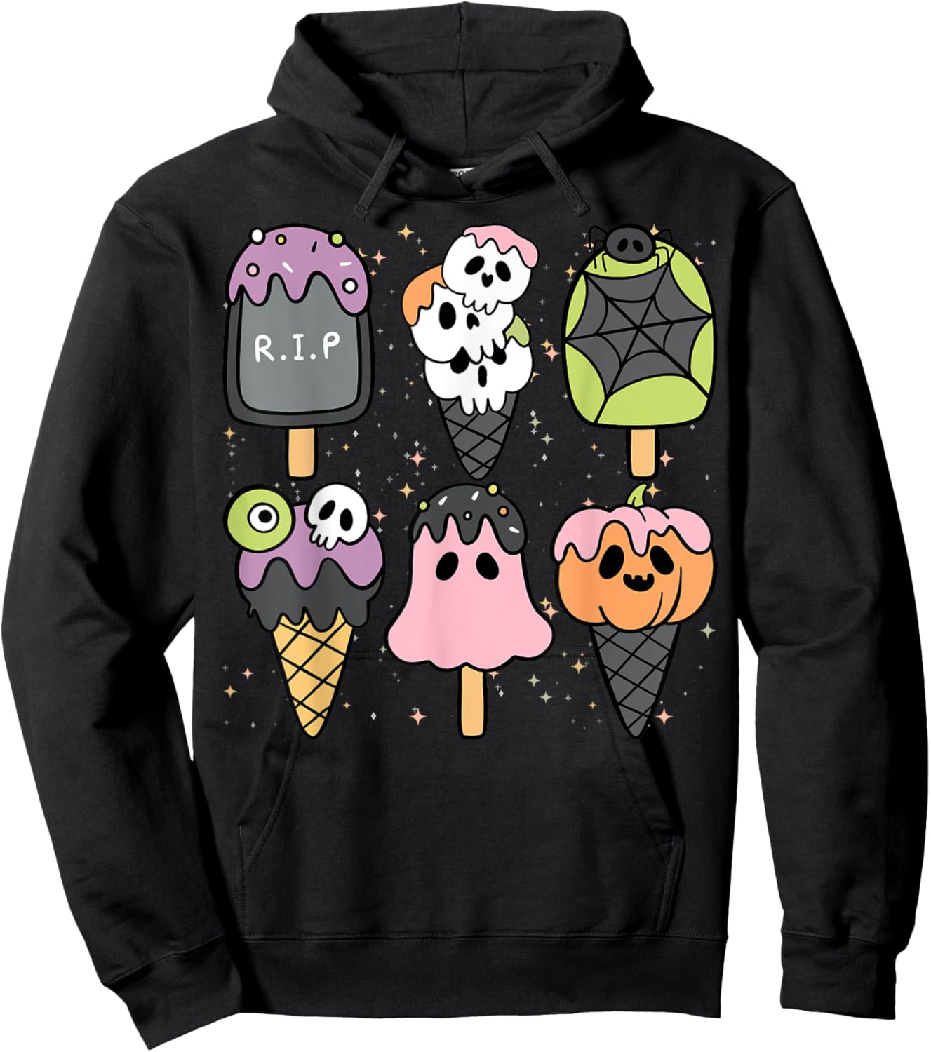Horror Movie Summer Popsicle Halloween Ice Cream Summer-ween Women Kids Hoodie - Hoodie | Black