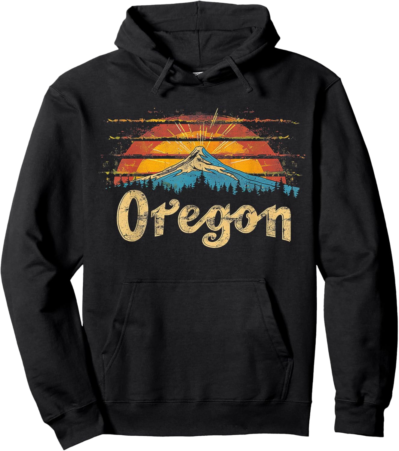 Oregon - Cool Funny Graphic Vintage Men Women Kids Retro Hoodie - Hoodie | Black