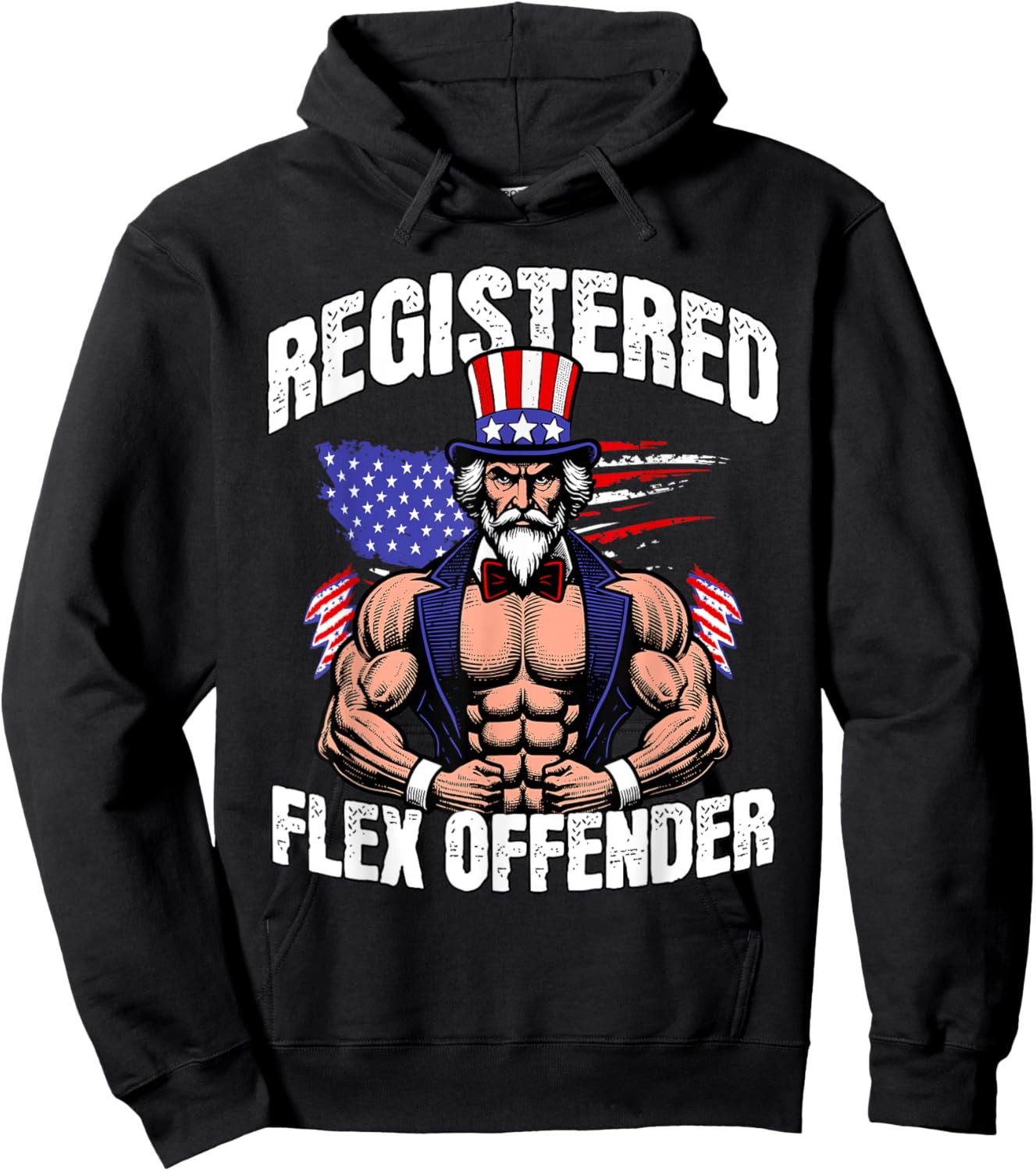 Registered Flex Offender Ironic Bodybuilder Meme Sigma Hoodie - Hoodie | Black