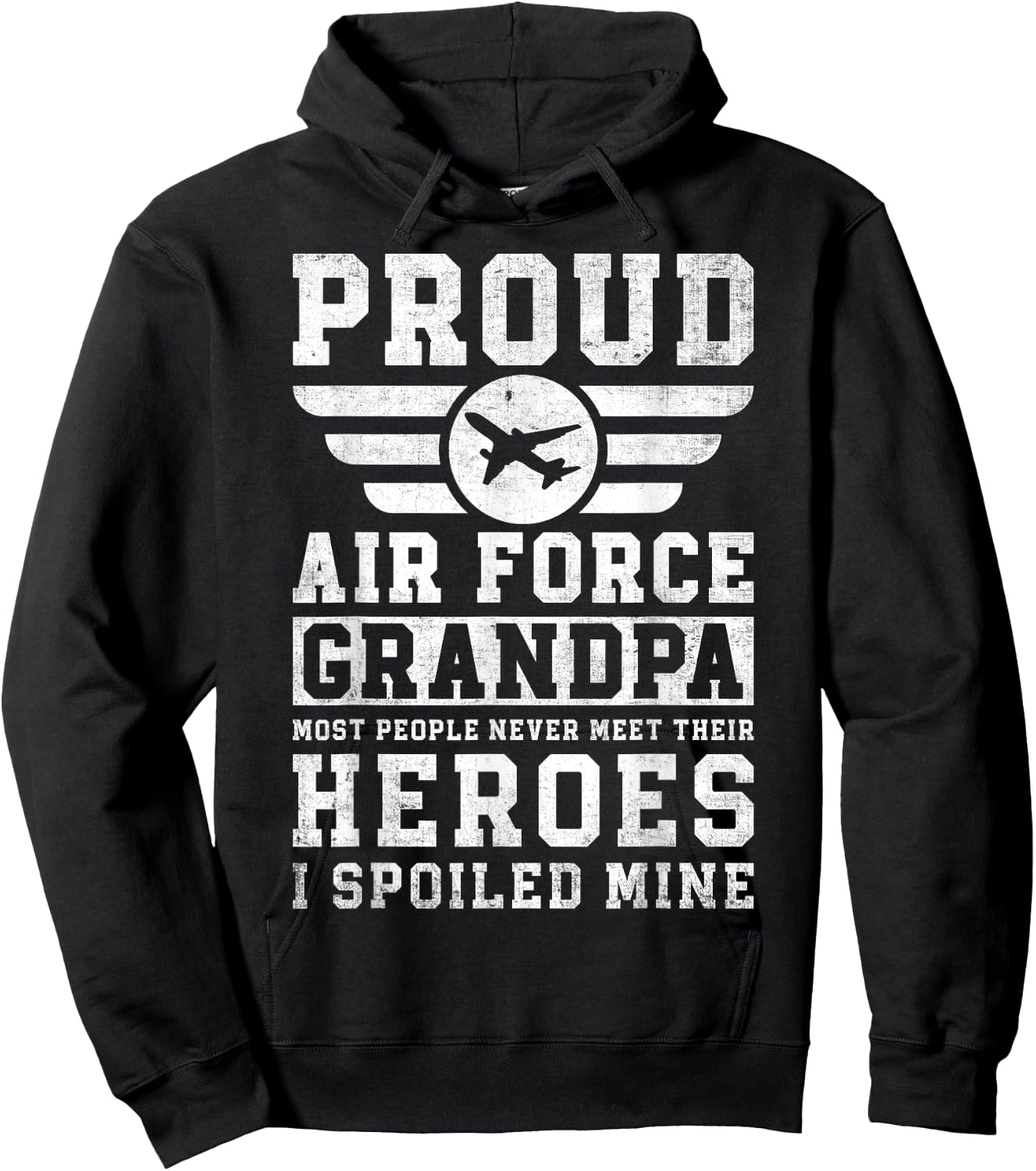 Proud Air Force Grandpa Airman Memorial Honoring Grandfather Hoodie - Hoodie | Black