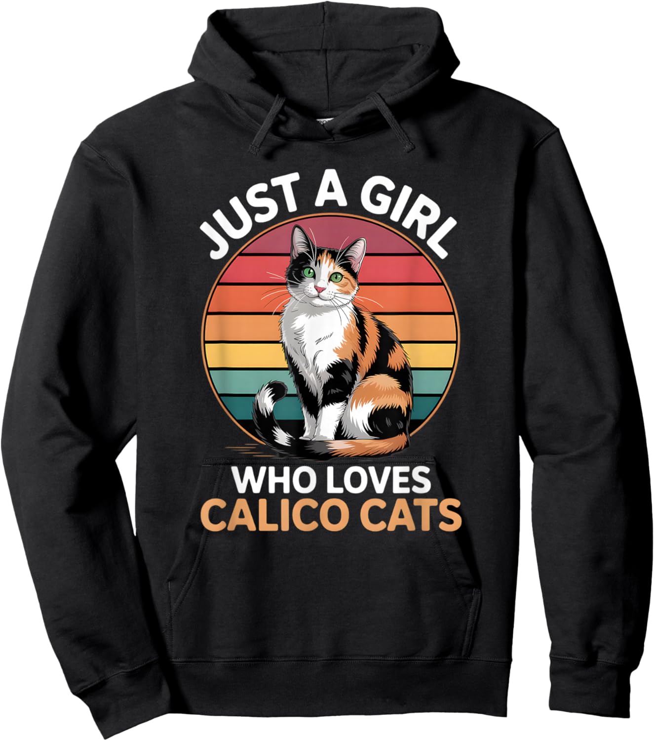 Girls Calico Cat Hoodie - Hoodie | Black