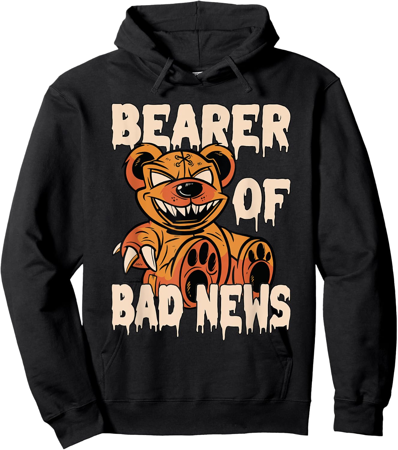 Bearer of Bad News Horror Teddy Bear Hoodie - Hoodie | Black