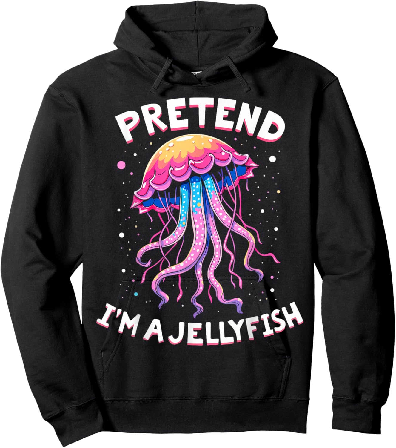 Pretend I'm A Jellyfish Ocean-Themed Costume Hoodie - Hoodie | Black