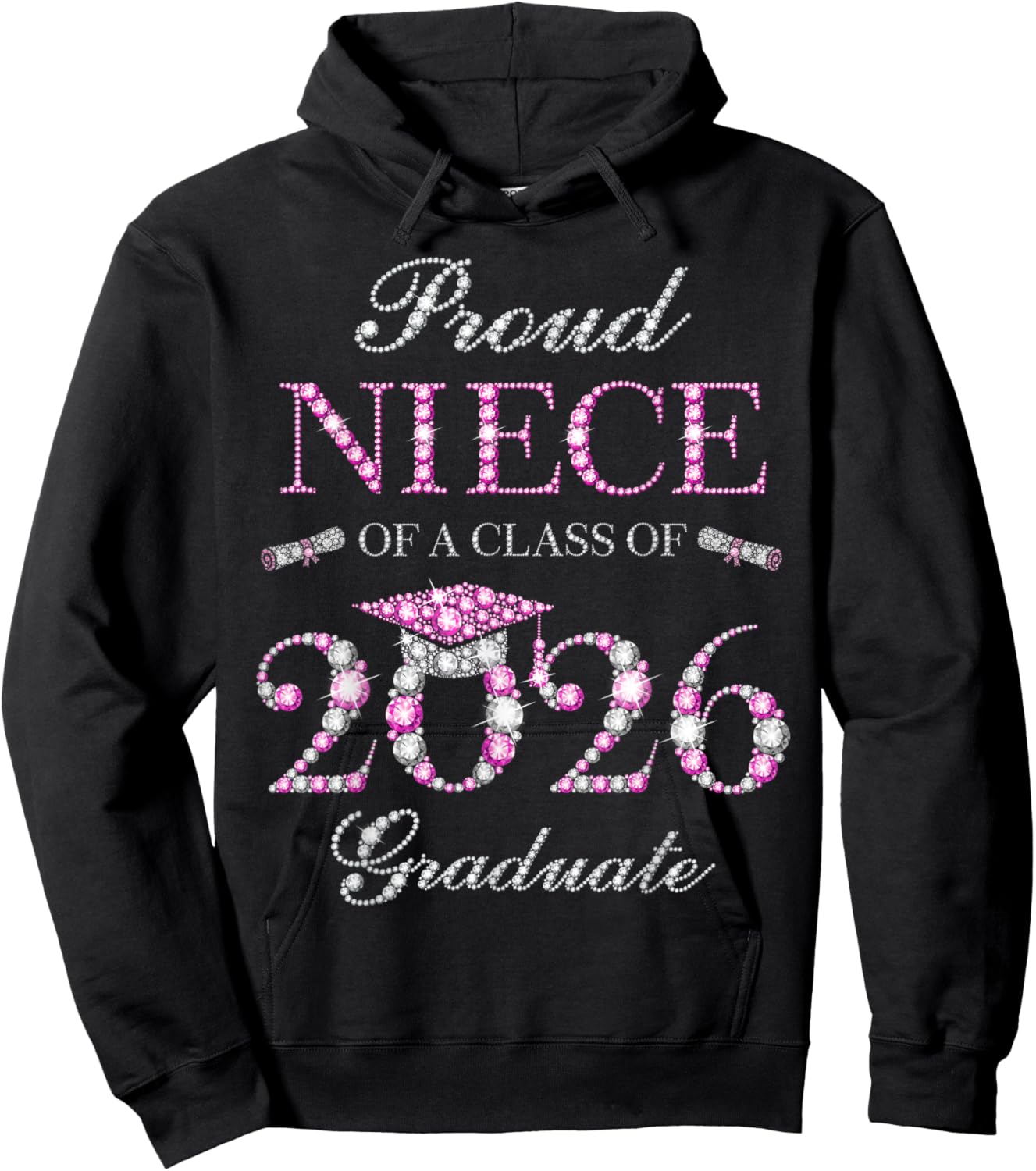 Proud Niece of A Class of 2026 Graduate Hoodie - Hoodie | Black