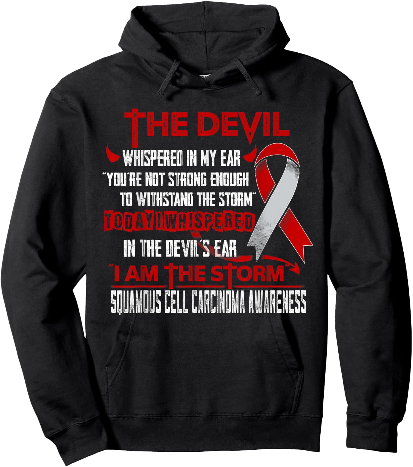 Squamous Cell Carcinoma Awareness I am the Storm Devil Hoodie - Hoodie | Black