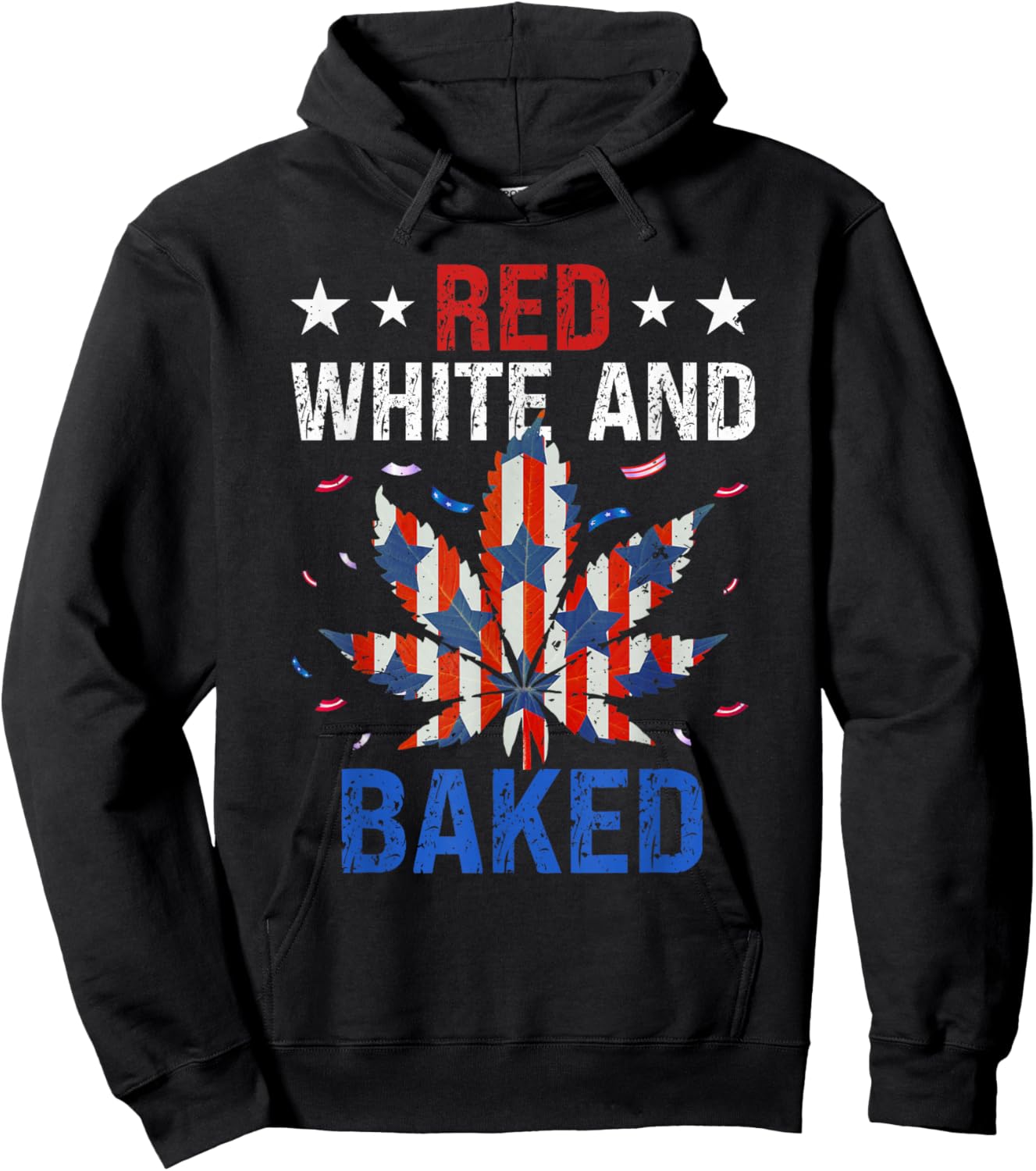 Red White Funny Baked Marijuana 420 Weed Cannabis Hoodie - Hoodie | Black