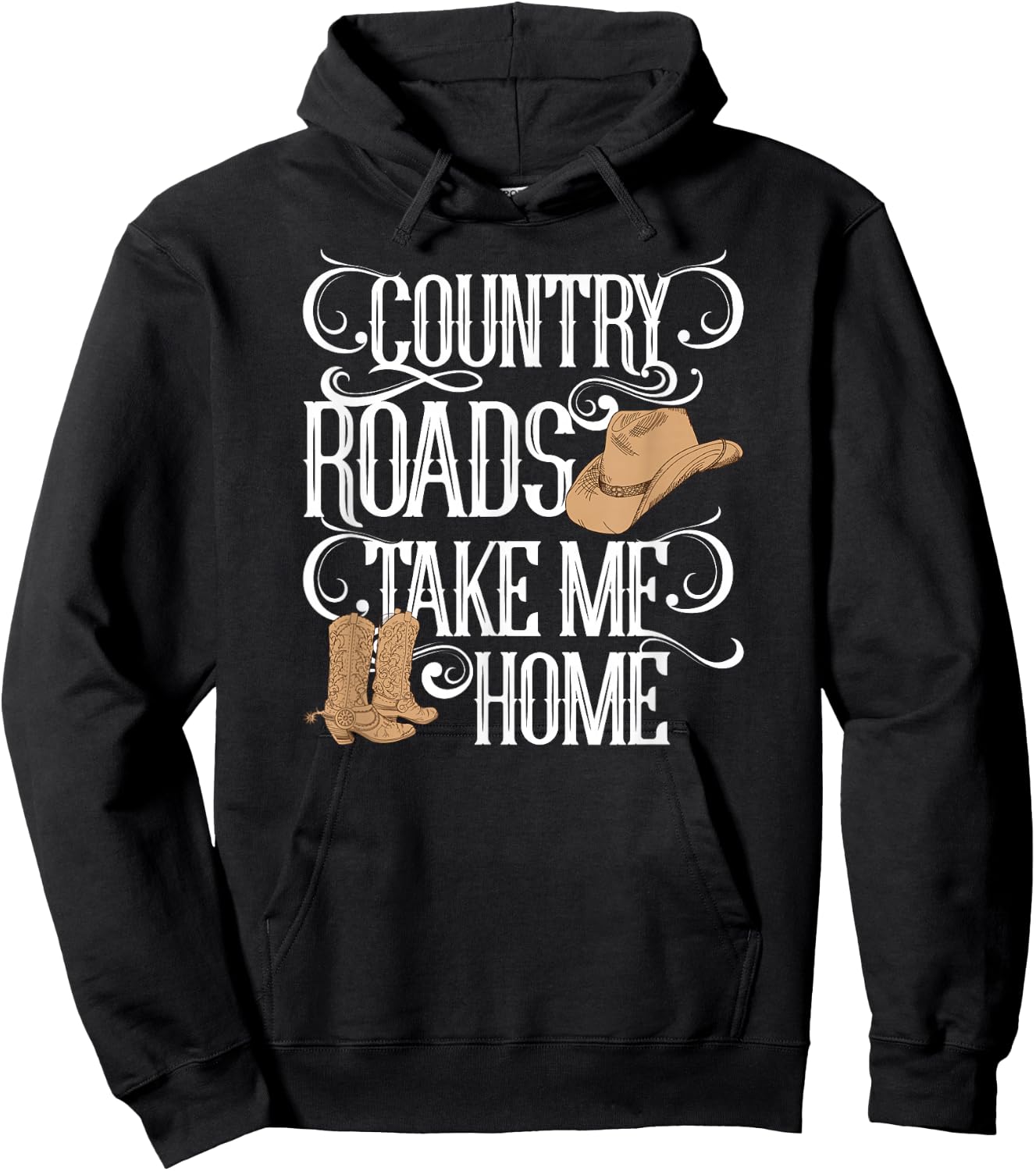 Country Roads Take Me Home Cute Music Lyrics Hoodie - Hoodie | Black