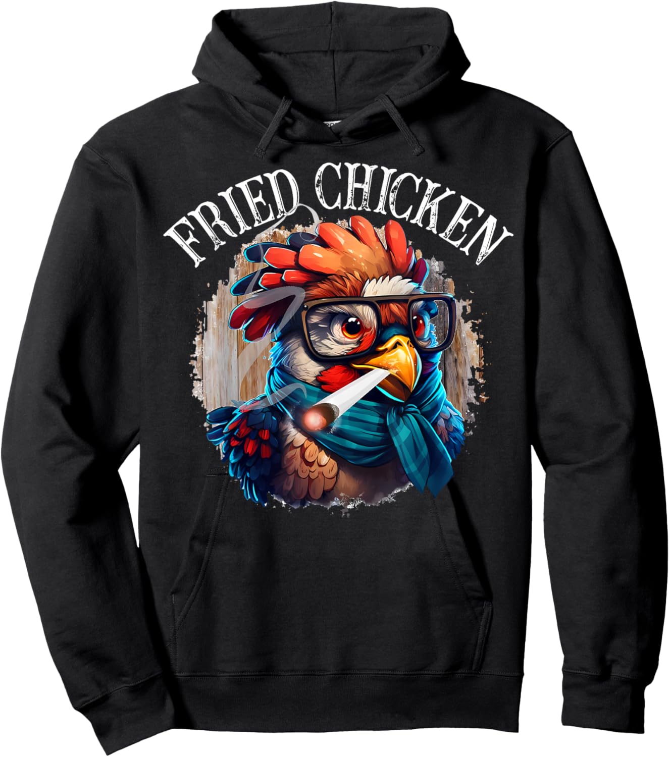 Fried Chicken Funny 420 Marijuana Weed Cannabis Graphic Hoodie - Hoodie | Black