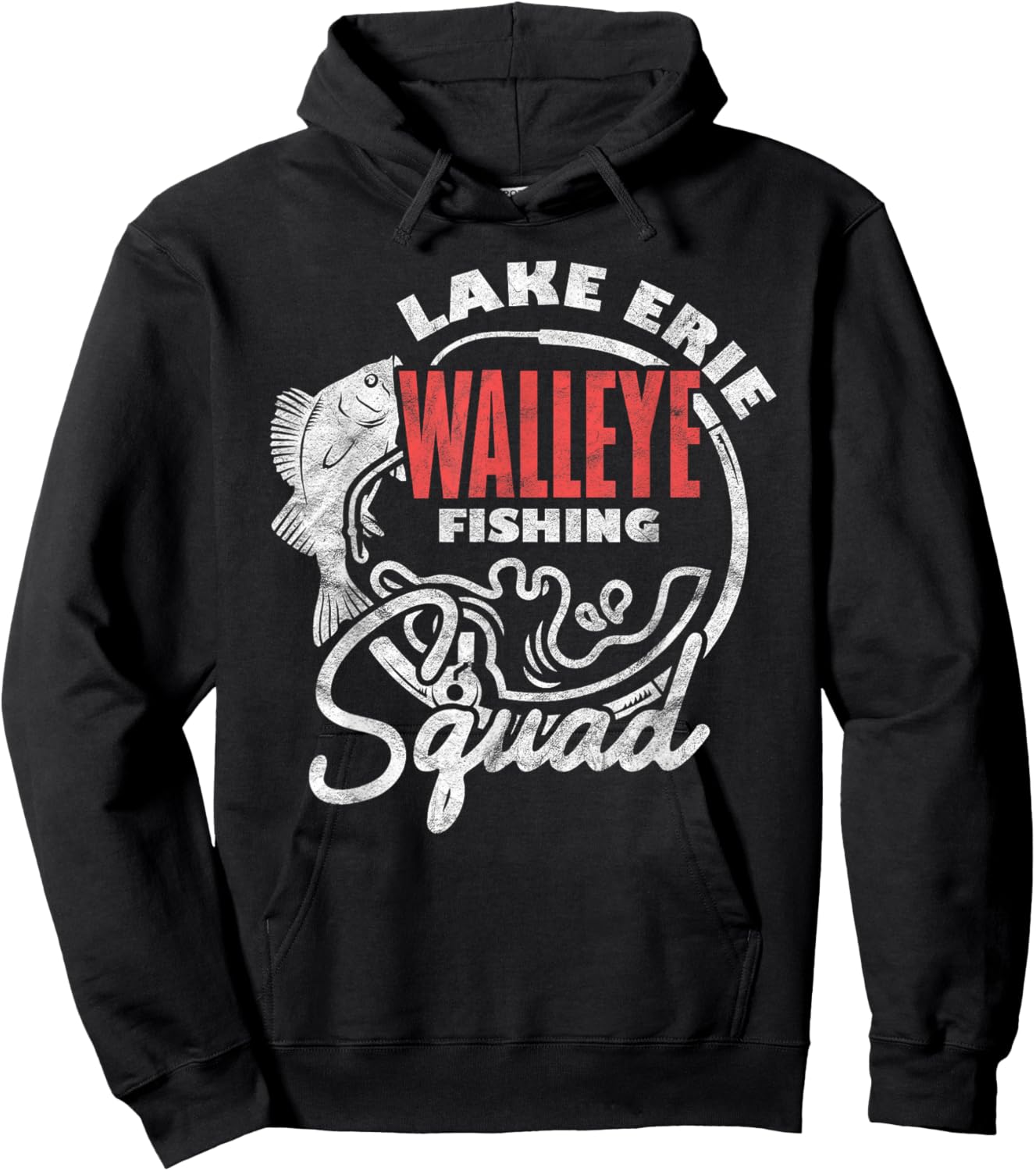 Walleye Fishing Lake Erie Walleye Fishing Squad Hoodie - Hoodie | Black