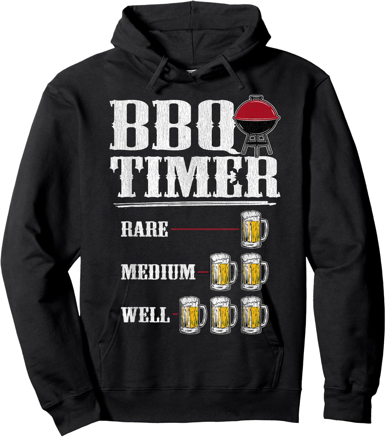 BBQ BEER TIMER SHIRT Funny BBQ Grilling Gift Hoodie - Hoodie | Black