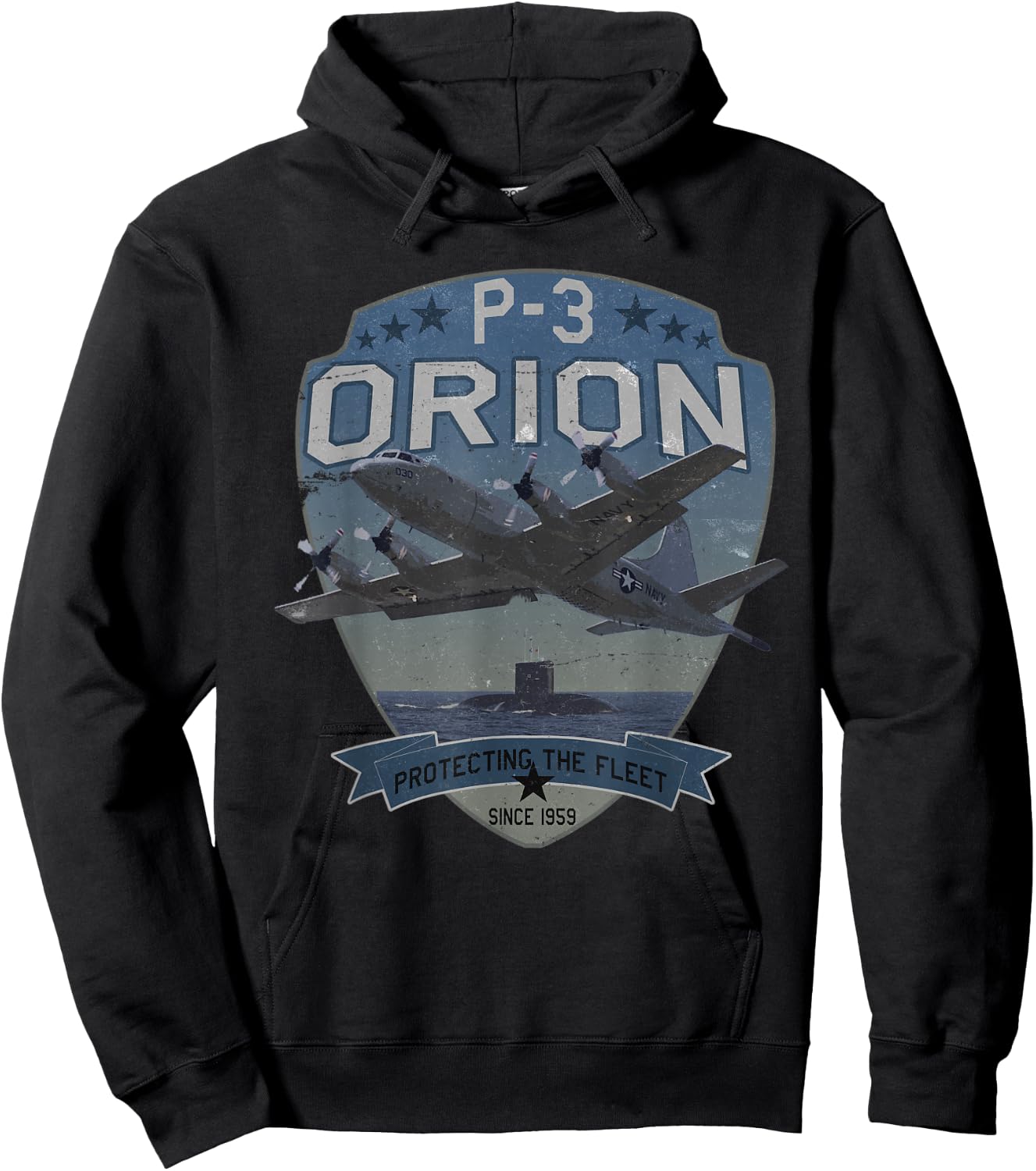 P-3 Orion Sub Hunter ASW Aeroplane Vintage Hoodie - Hoodie | Black