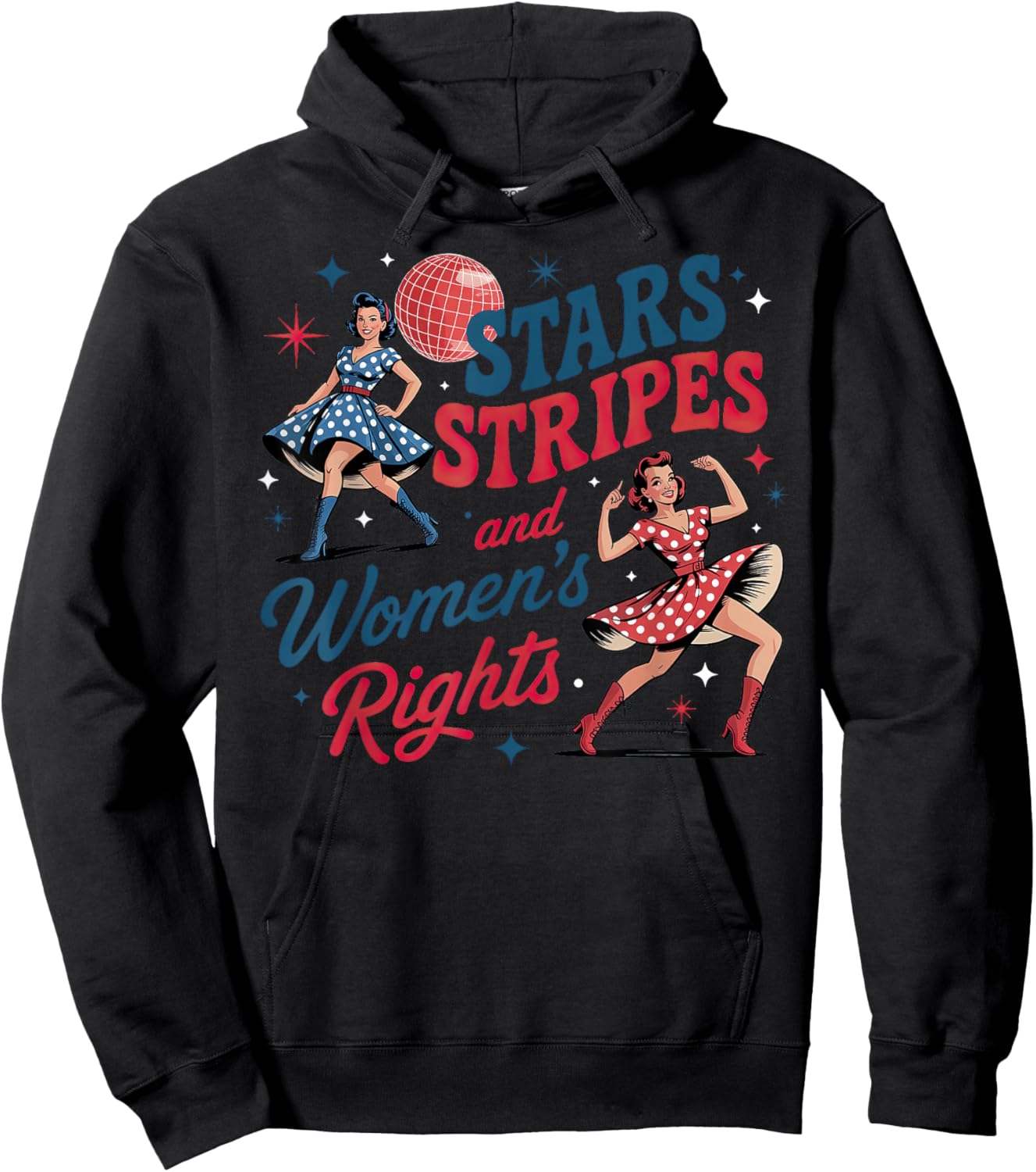 Stars Stripes And Women's Rights 4th Of July Hoodie - Hoodie | Black