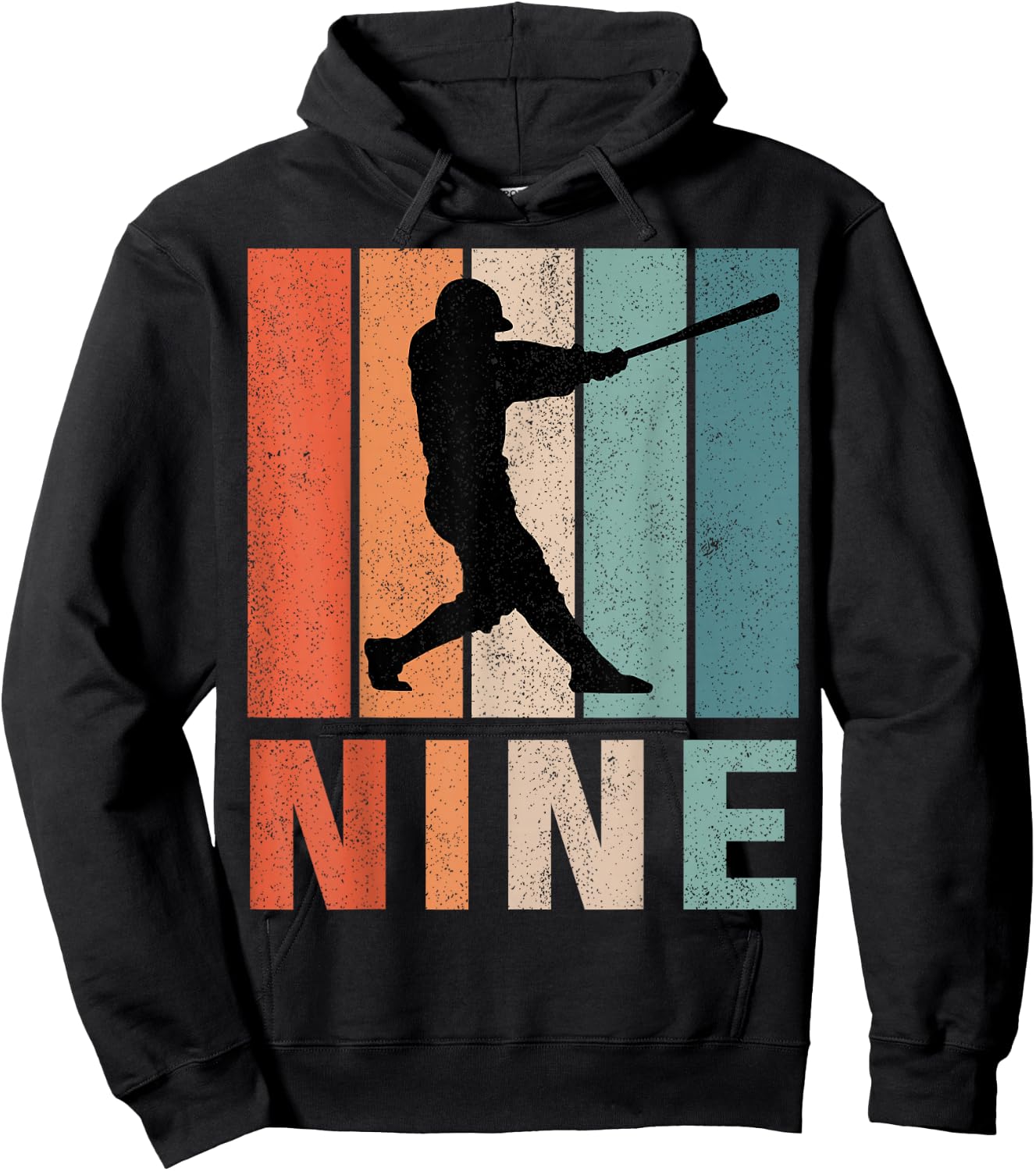 9th Birthday Retro Baseball Player Boys Kids 9 Years Old Hoodie - Hoodie | Black
