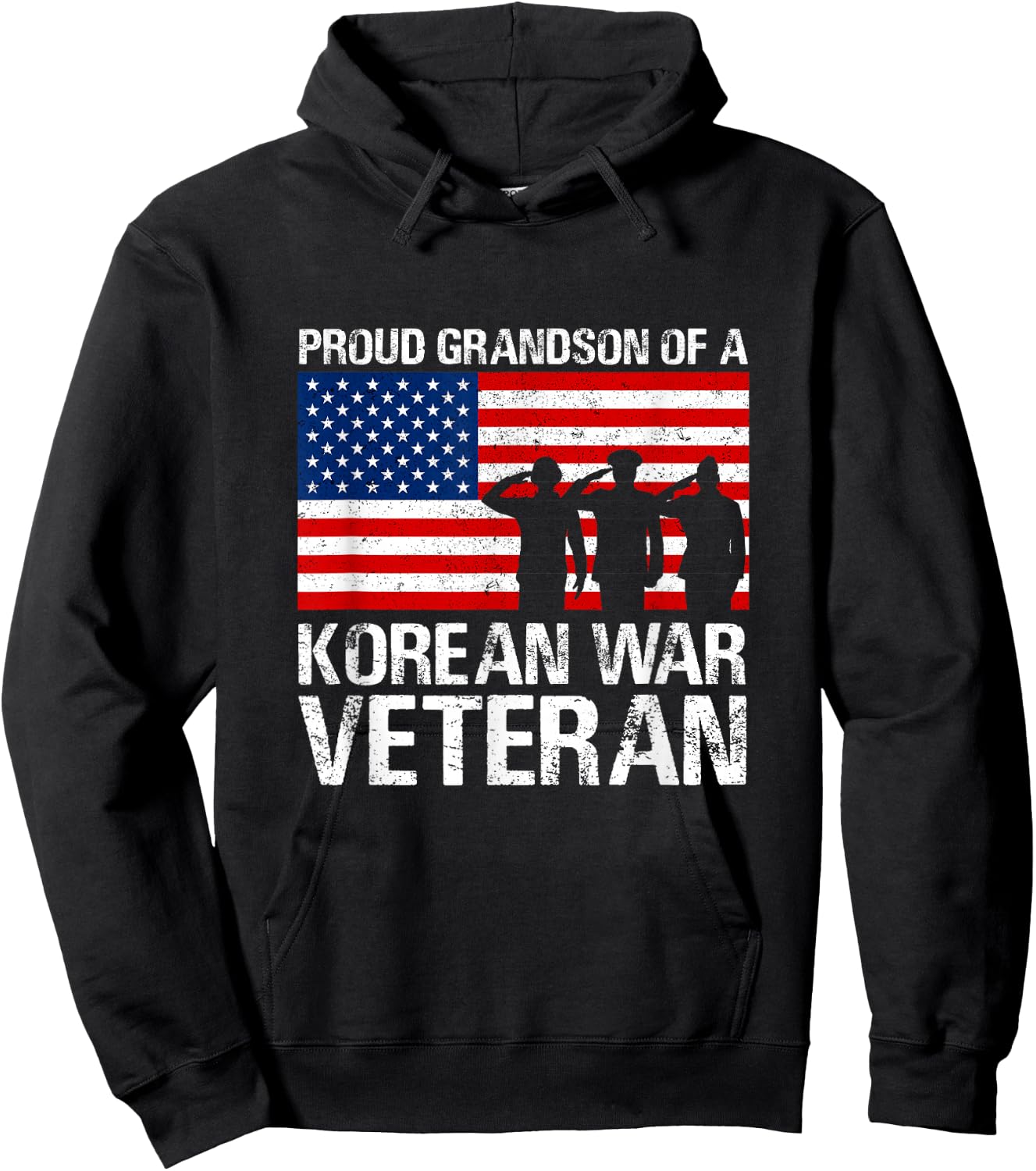 Military Family Gift Proud Grandson of a Korean War Veteran Hoodie - Hoodie | Black