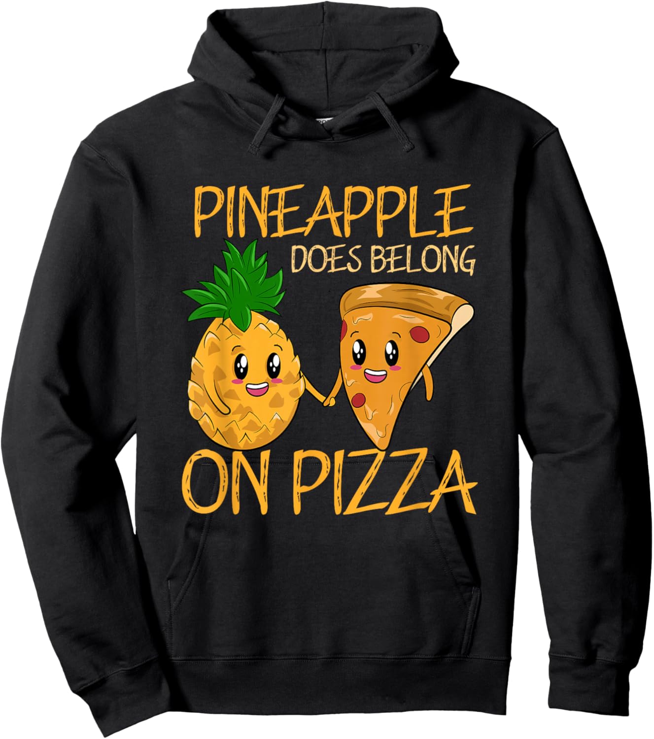 Pineapple Does Belong On Pizza Fan Pineapple Pizza Hoodie - Hoodie | Black