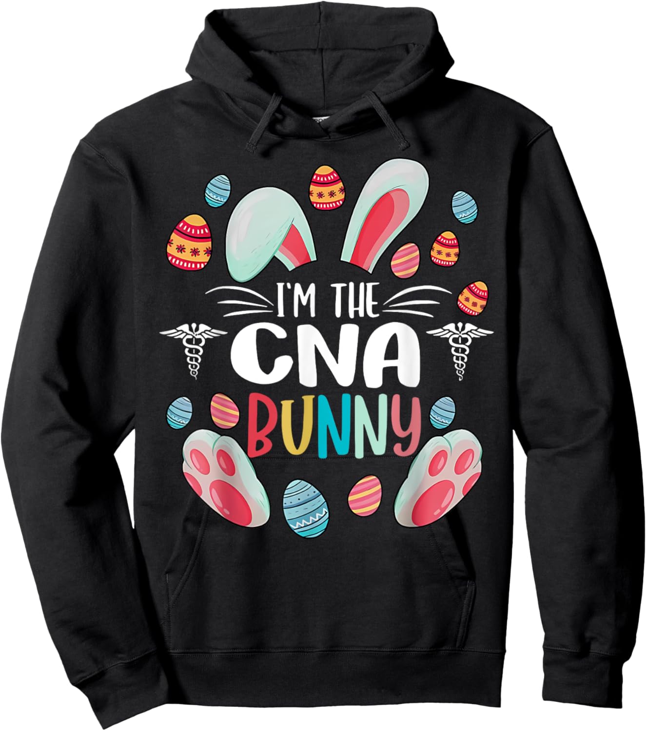 I'm The CNA Certified Nursing Assistant Bunny Easter Day Hoodie - Hoodie | Black