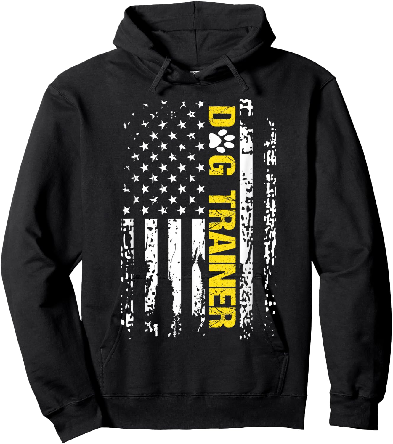 Dog Trainer Shirt American Flag Patriotic Dog Trainer Gift Hoodie - Hoodie | Black