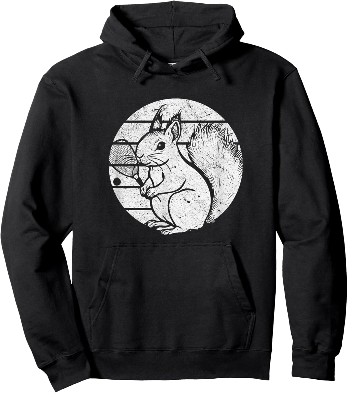 Racquetball Squirrel Funny Racquetball Squirrel Hoodie - Hoodie | Black