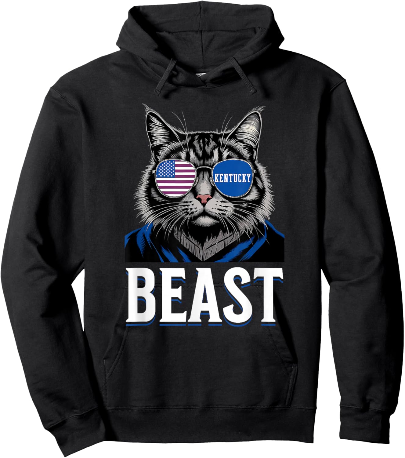 Funny Cat Lovers Graphic Last Name Kentucky Retro Vintage Hoodie - Hoodie | Black