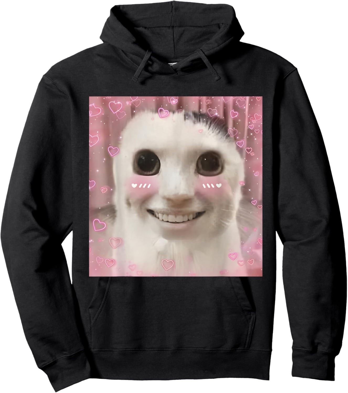 Goofy Ahh Cat Meme Dank Cursed Weirdcore Cringey Banana Cat Hoodie - Hoodie | Black