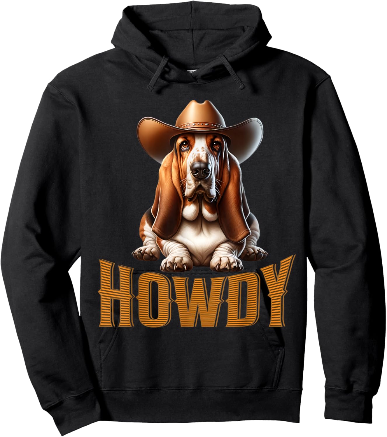 Basset Hound Dog Lover Cowboy Cowgirl Howdy Dog Lover Hoodie - Hoodie | Black