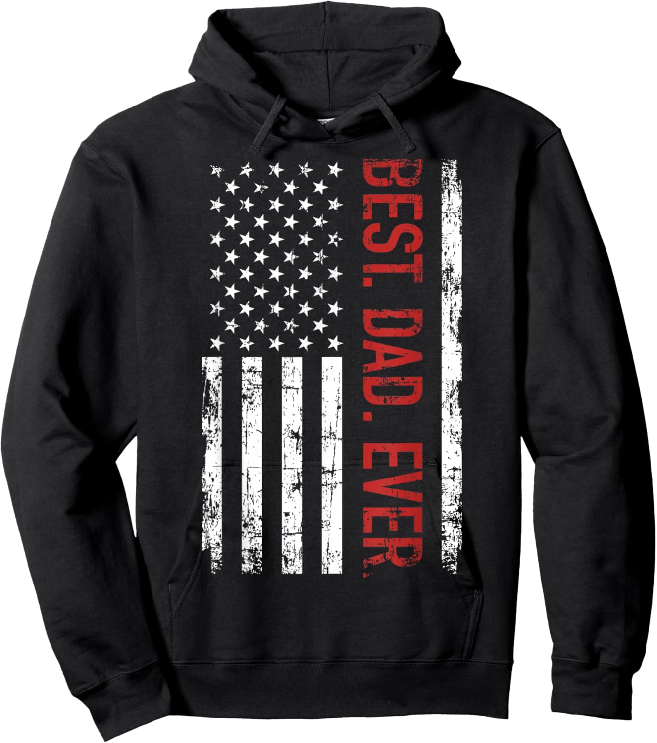 Best dad ever US american flag Gift father's day Short Sleeve Hoodie - Hoodie | Black