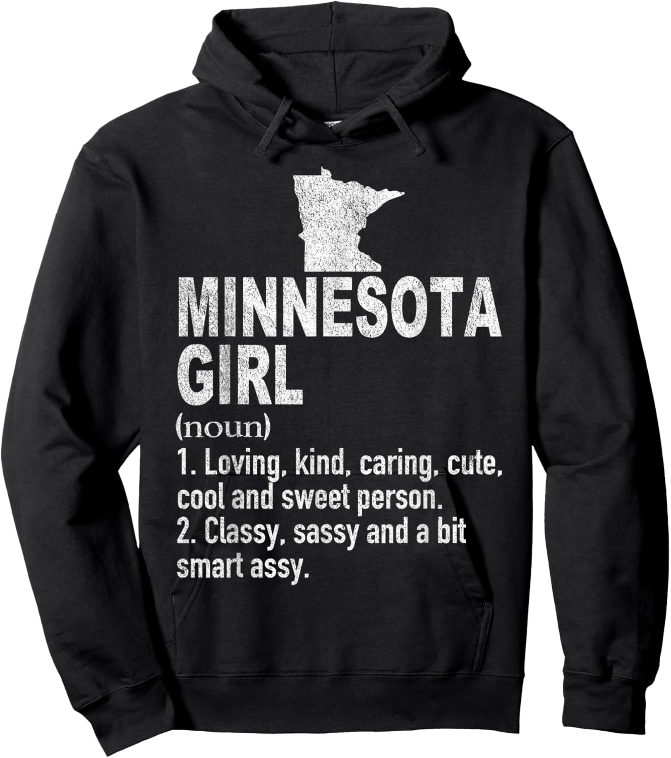 Minnesota Girl Definition Funny Hometown Home Minnesota Hoodie - Hoodie | Black