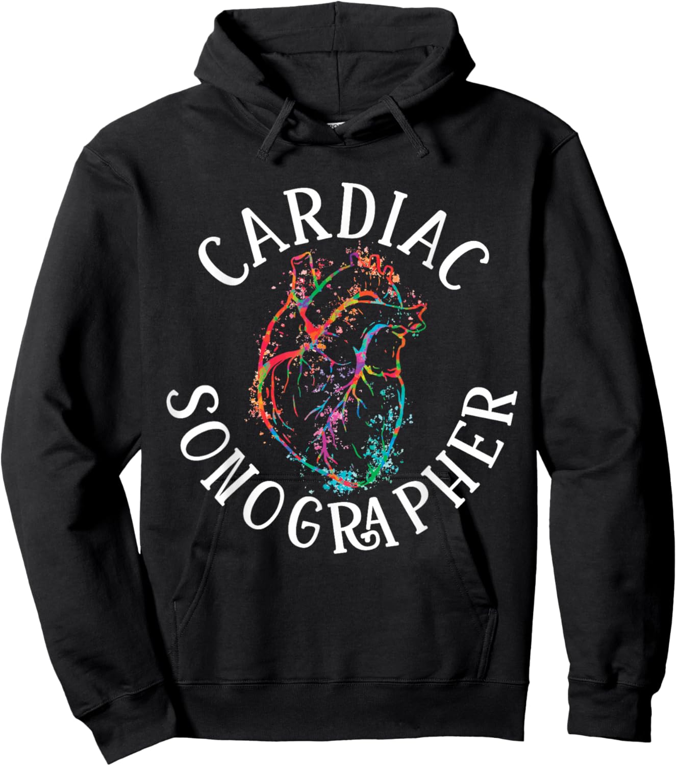 Cardiac Sonographer Heart Medical Sonography Ultrasound Hoodie - Hoodie | Black