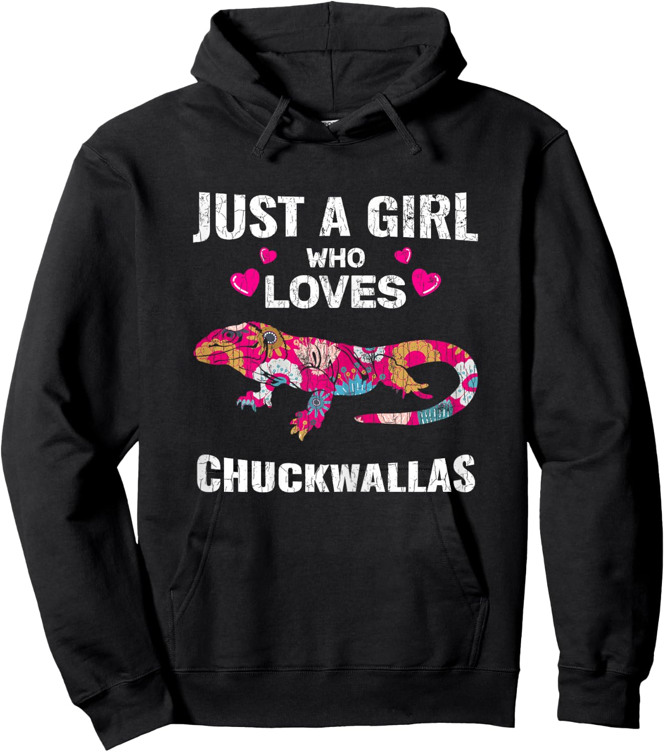 Just A Girl Who Loves Chuckwalla Shirt Gift Owner Sauromalus Hoodie - Hoodie | Black