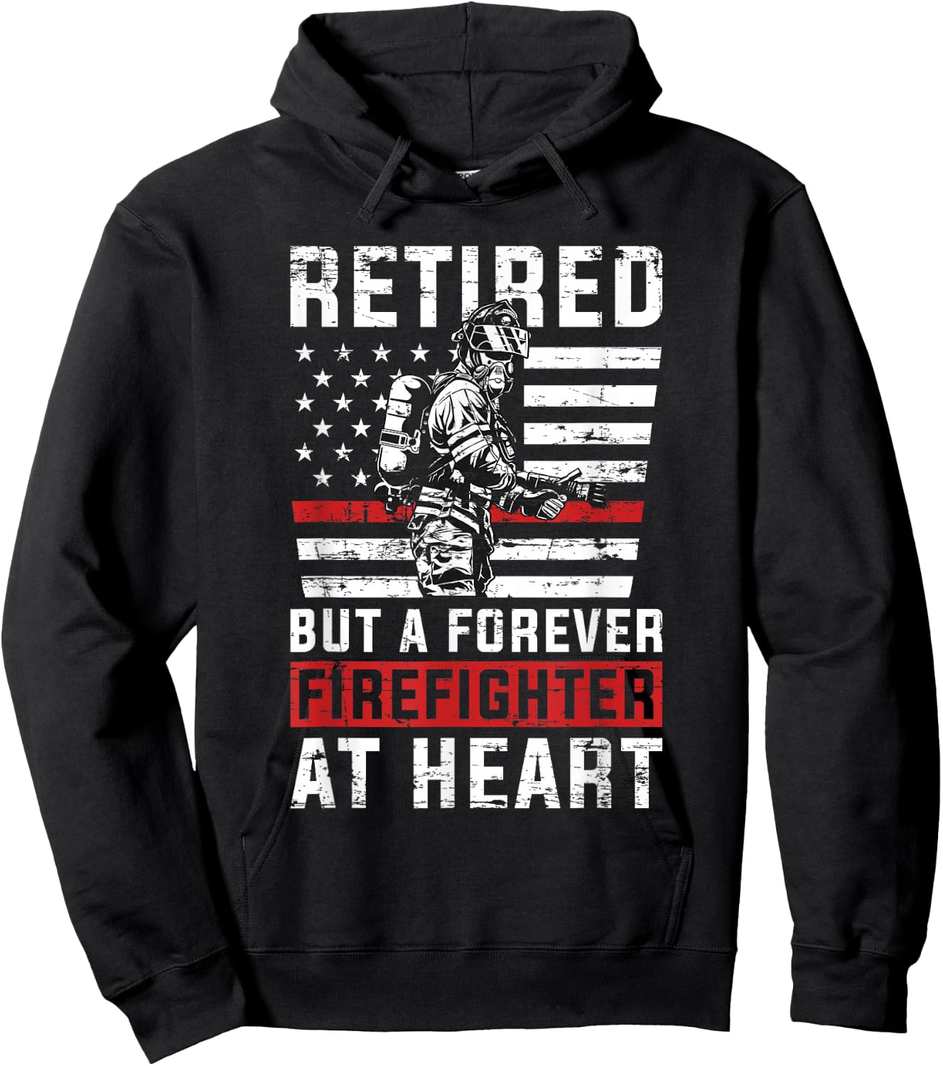 Fireman Pride 911 Rescue Retirement Gift Retired Firefighter Hoodie - Hoodie | Black