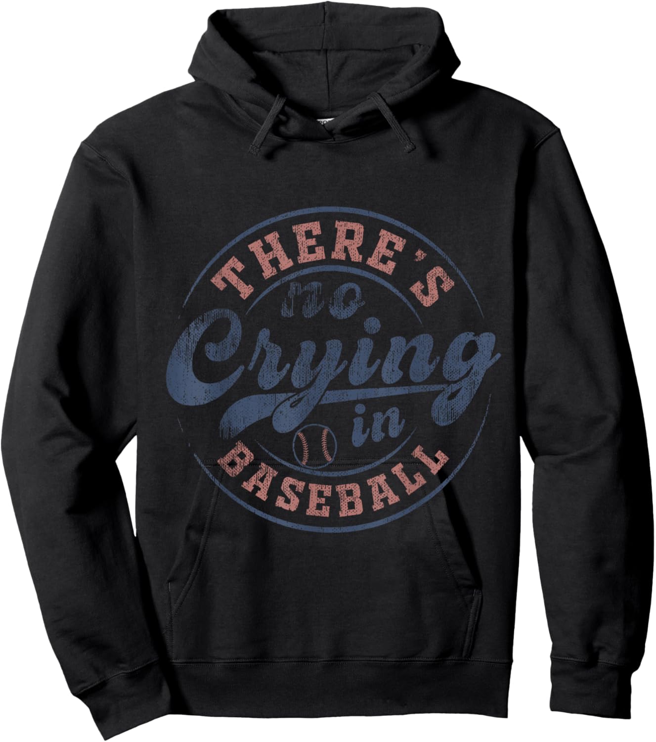 There Is No Crying In Baseball Vintage Game Day Baseball Hoodie - Hoodie | Black