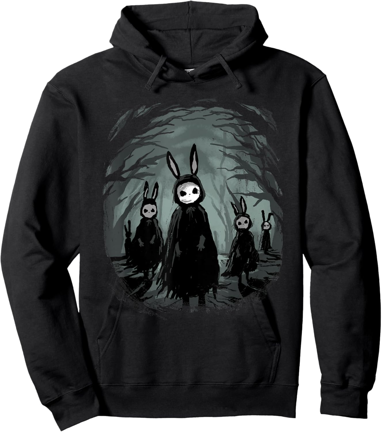 Gothic Shirt Creepy Bunny Goth Rabbit Evil Bunnies Weirdcore Hoodie - Hoodie | Black