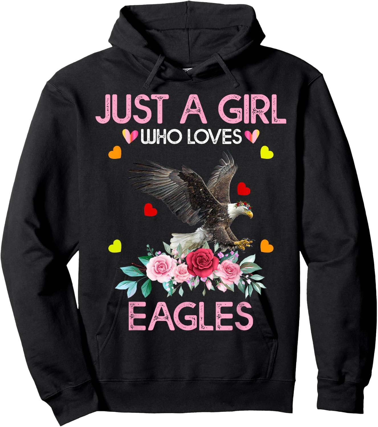 Eagle Bird Girls Just A Girl Who Loves Eagles Hoodie - Hoodie | Black