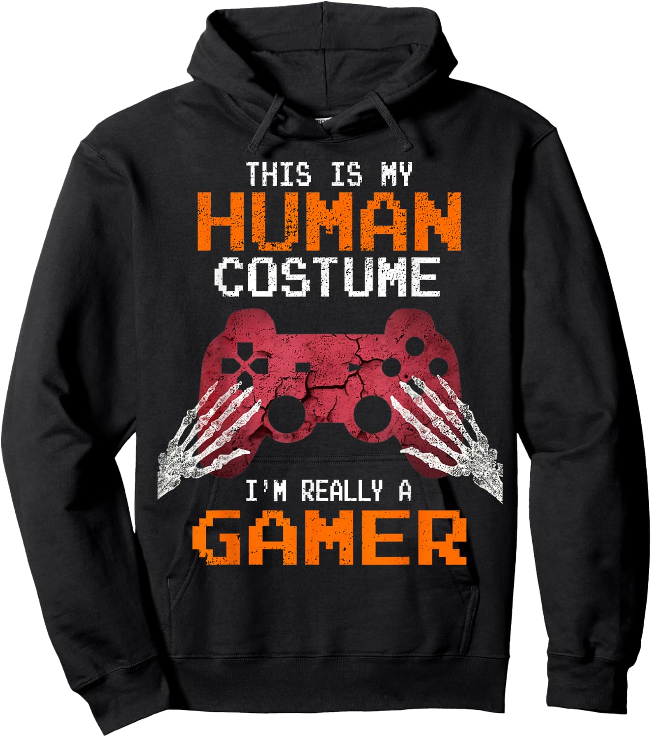 Halloween Gamer Video Games Human Costume Boys Teens Hoodie - Hoodie | Black